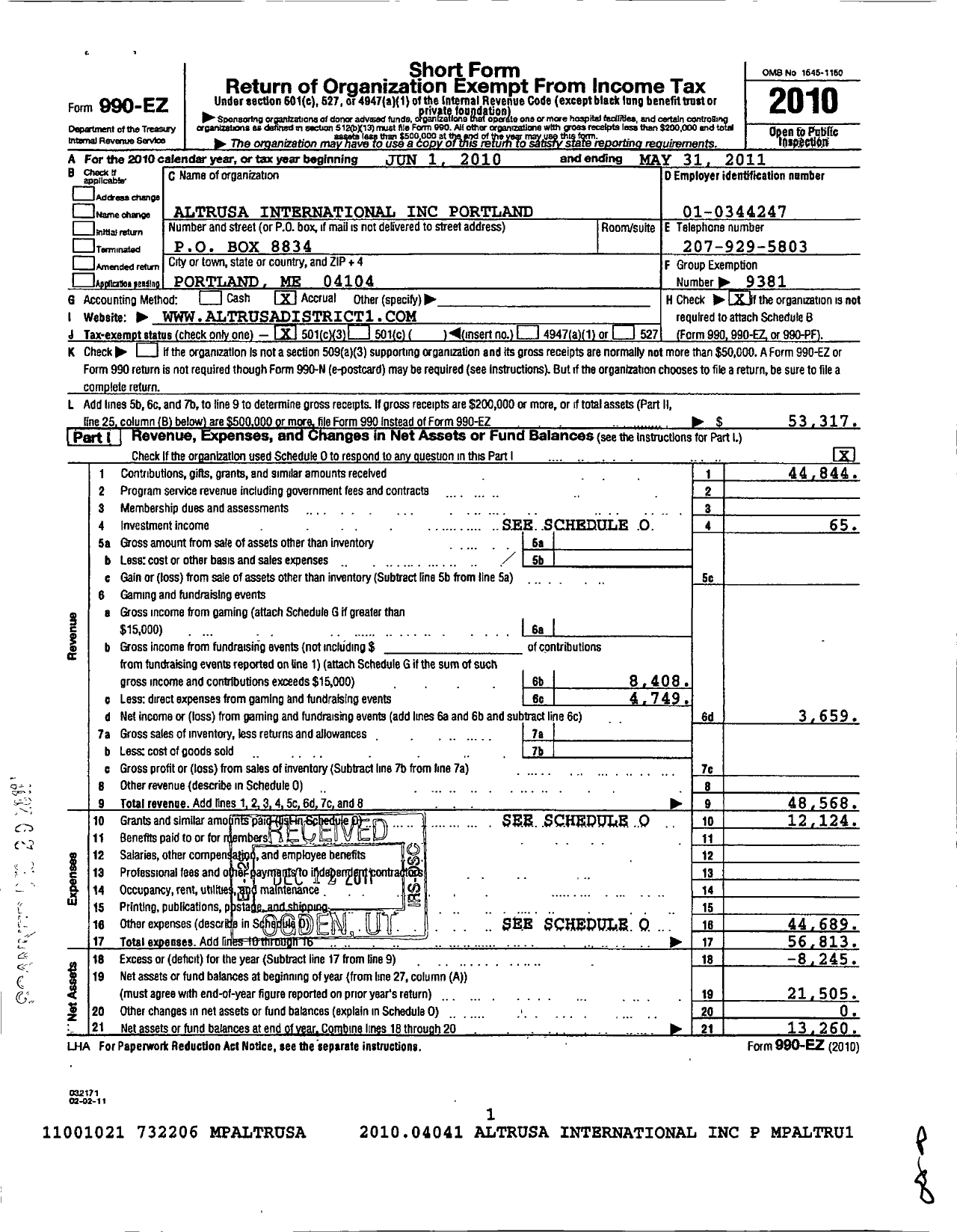 Image of first page of 2010 Form 990EZ for Altrusa International / Portland