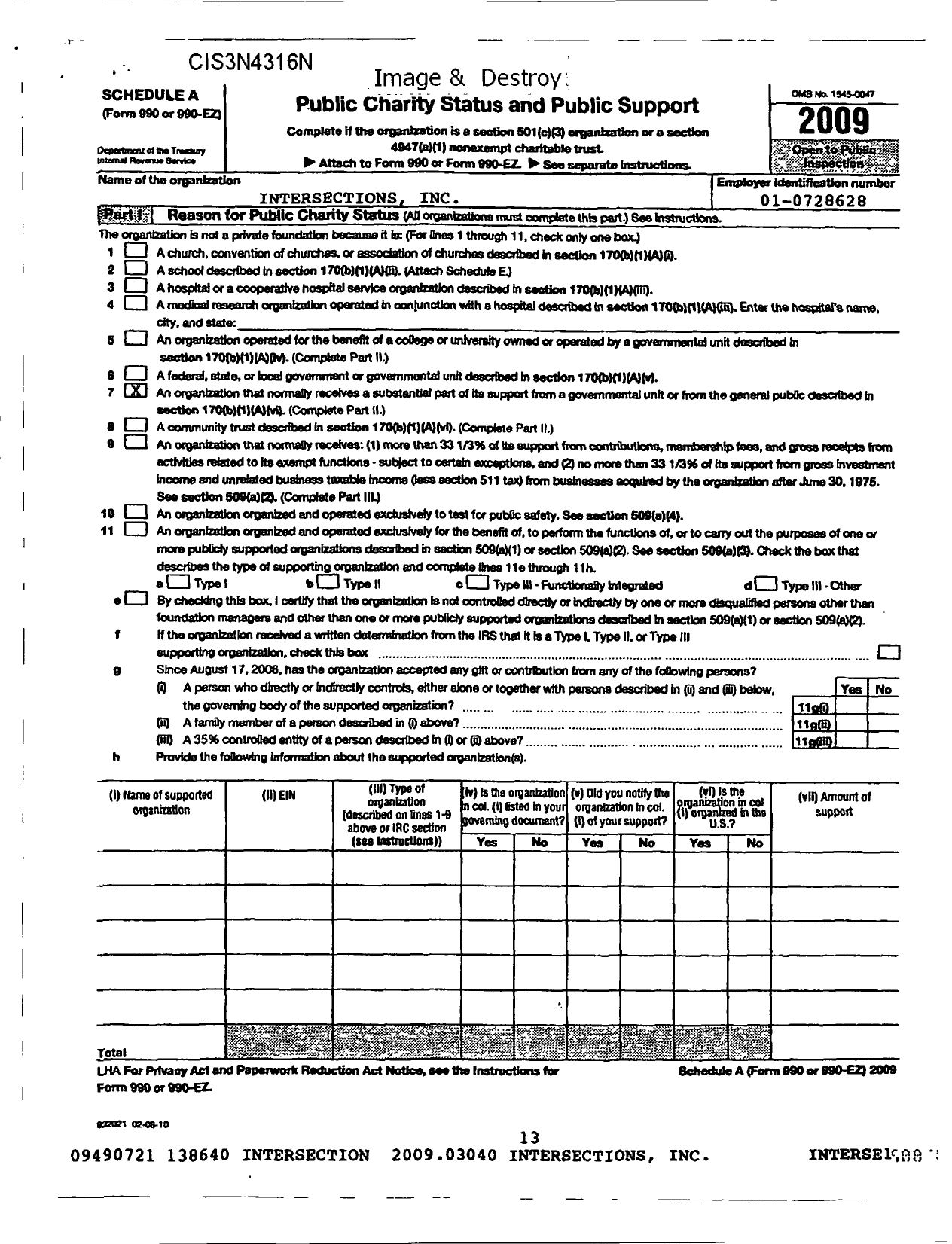 Image of first page of 2009 Form 990R for Intersections