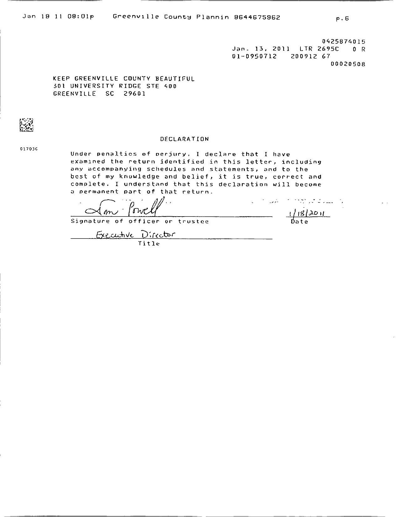 Image of first page of 2009 Form 990EOR for Keep Greenville County Beautiful