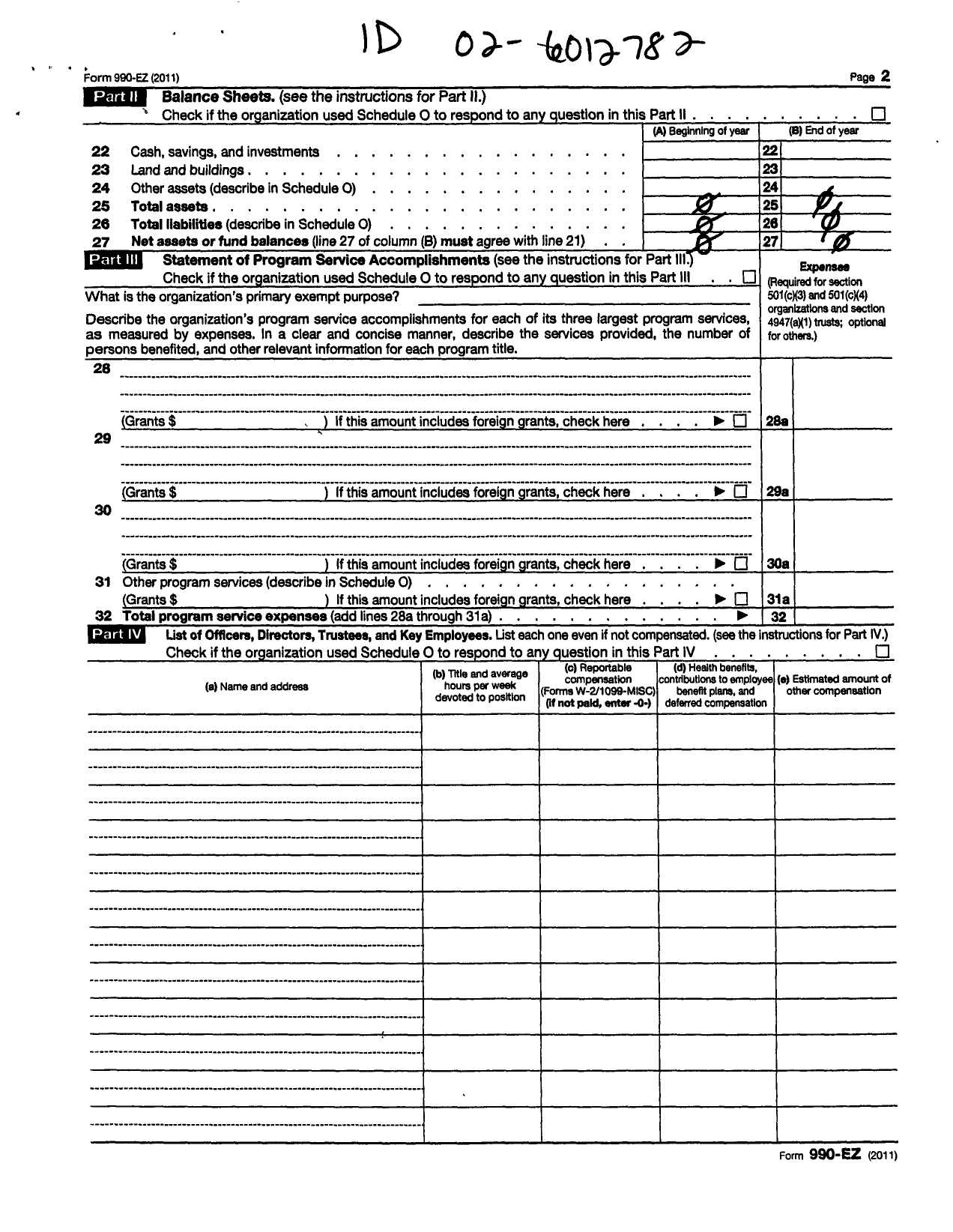 Image of first page of 2010 Form 990ER for PSI CHI - University OF New Hampshire