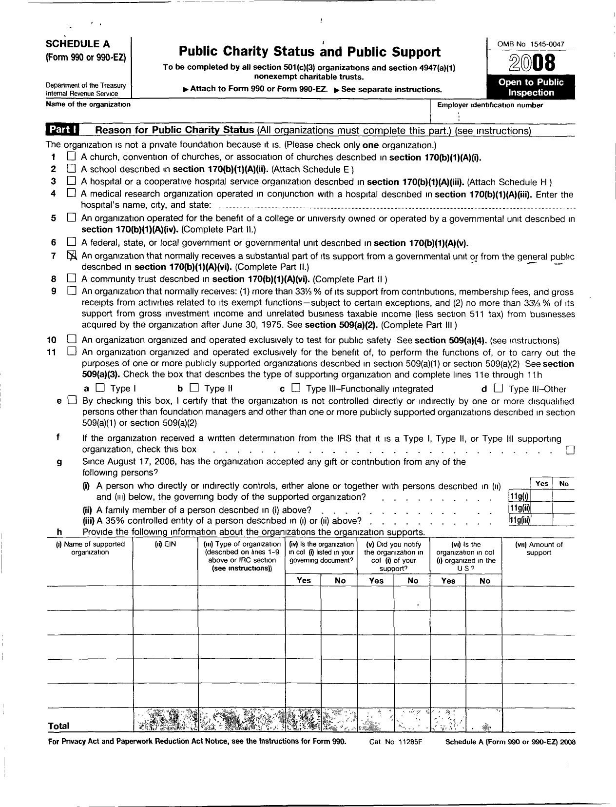 Image of first page of 2008 Form 990ER for Friends of the Clarksburg Town Library