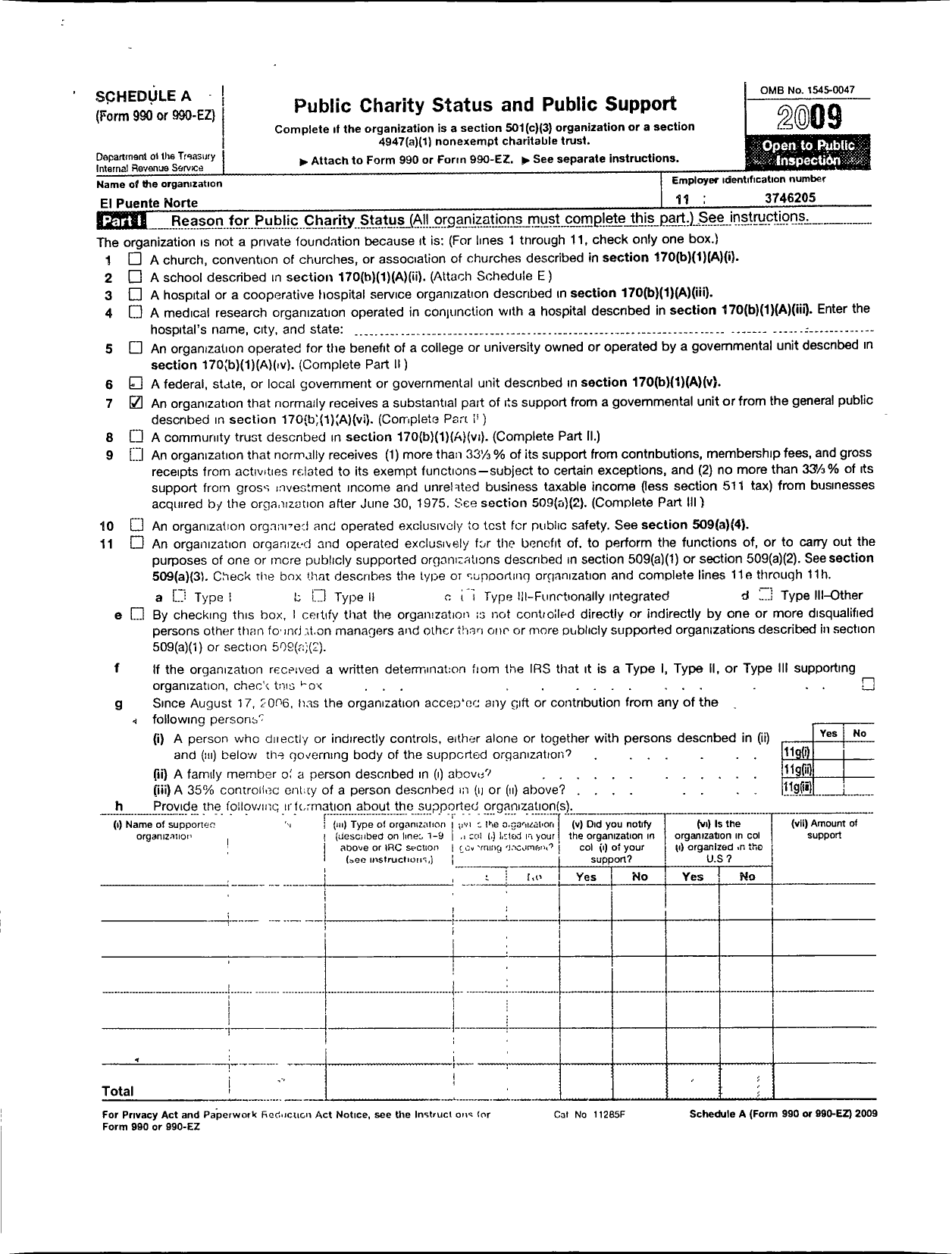 Image of first page of 2009 Form 990ER for El Puente Norte