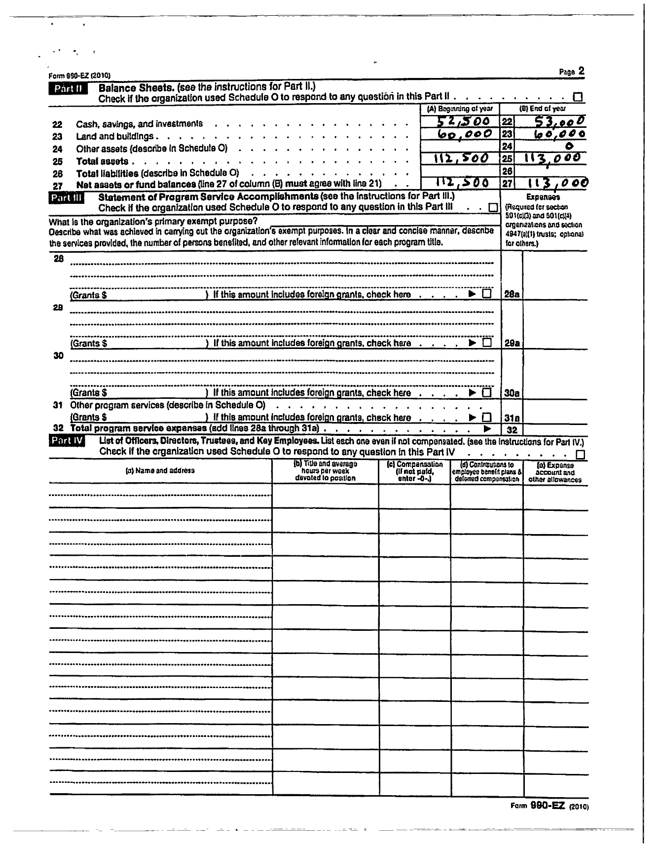 Image of first page of 2010 Form 990EOR for American Legion - 1437 Marlboro Memorial