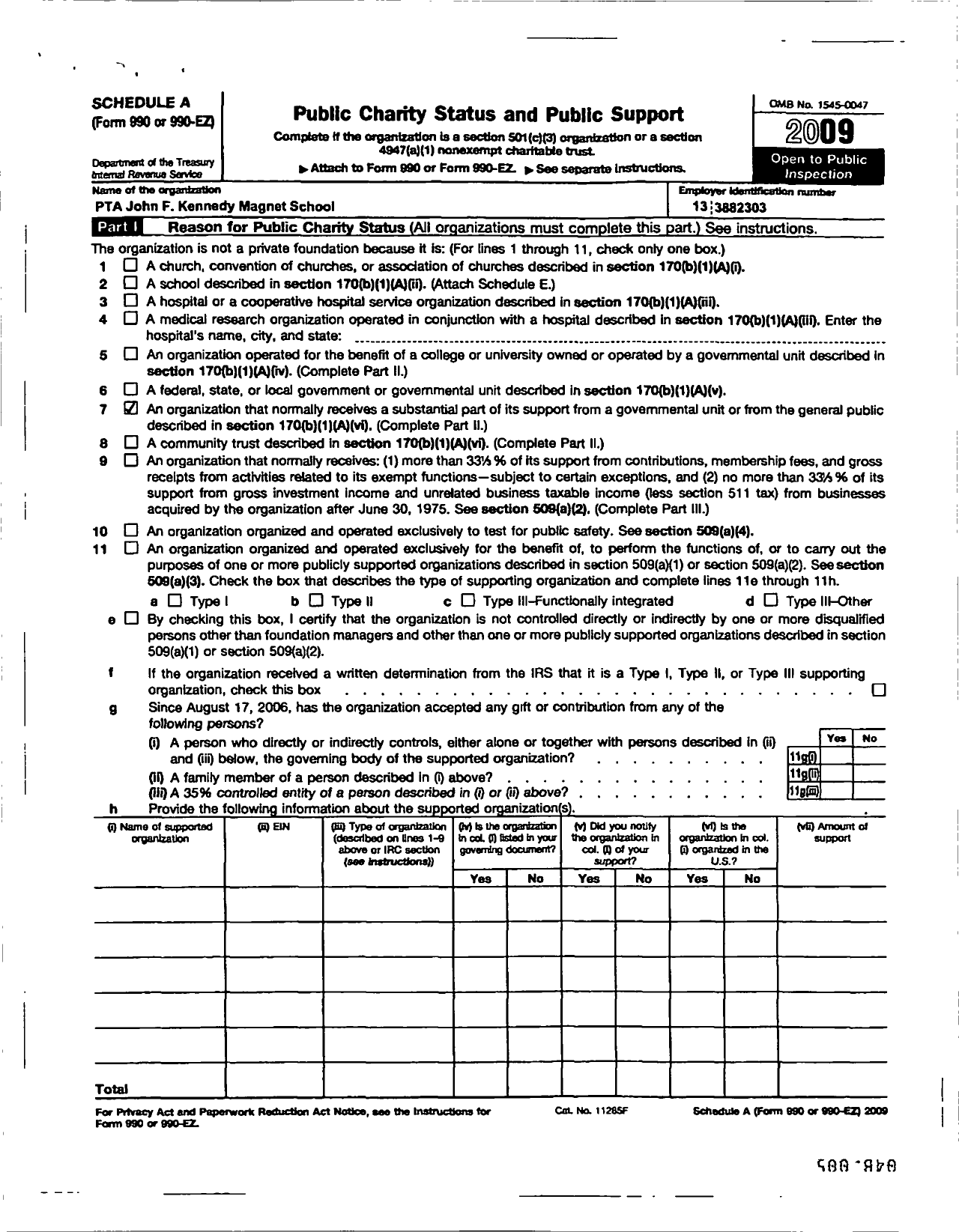 Image of first page of 2009 Form 990ER for New York State PTA - 18-082 John F Kennedy Magnet School