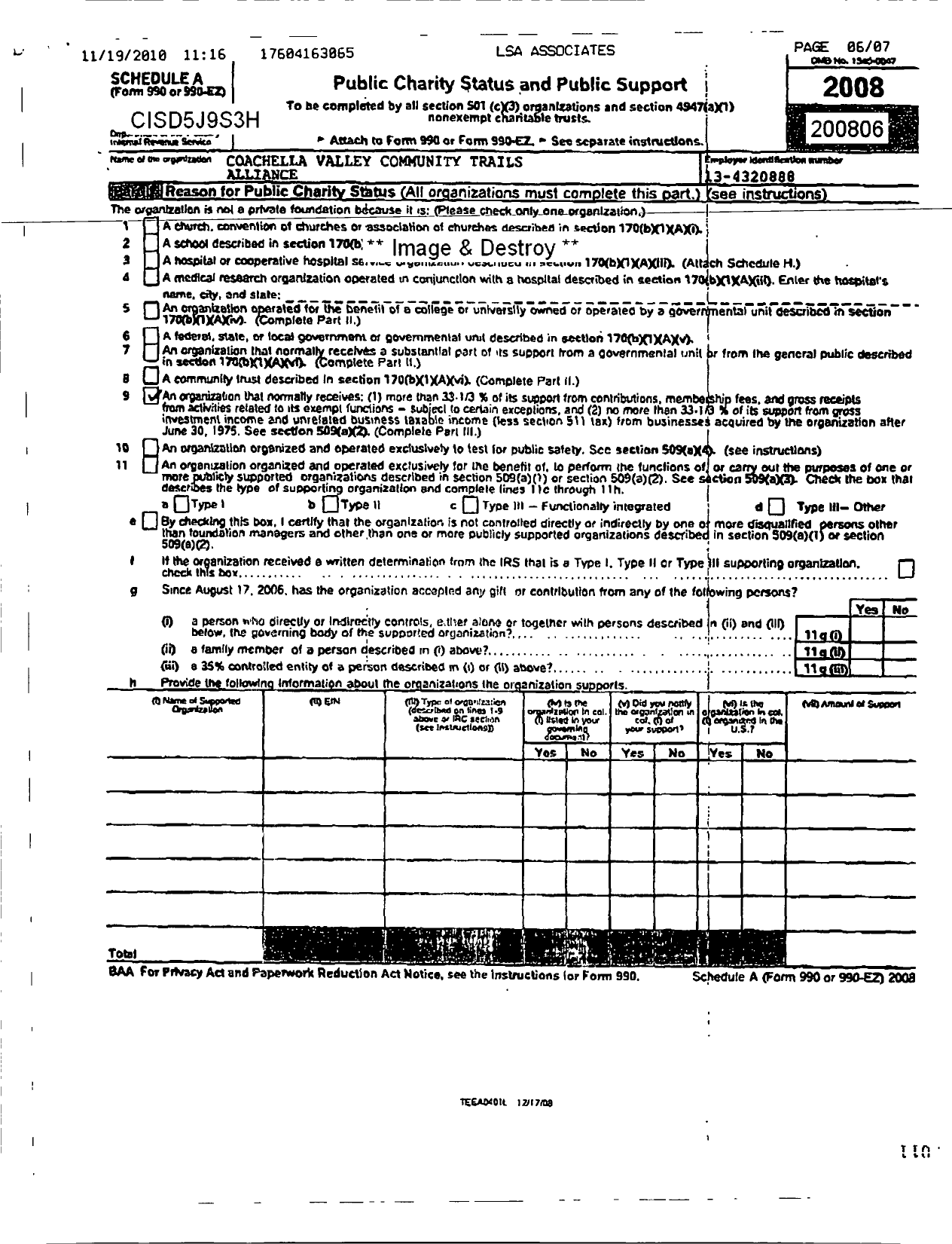 Image of first page of 2007 Form 990ER for Friends of CV Link