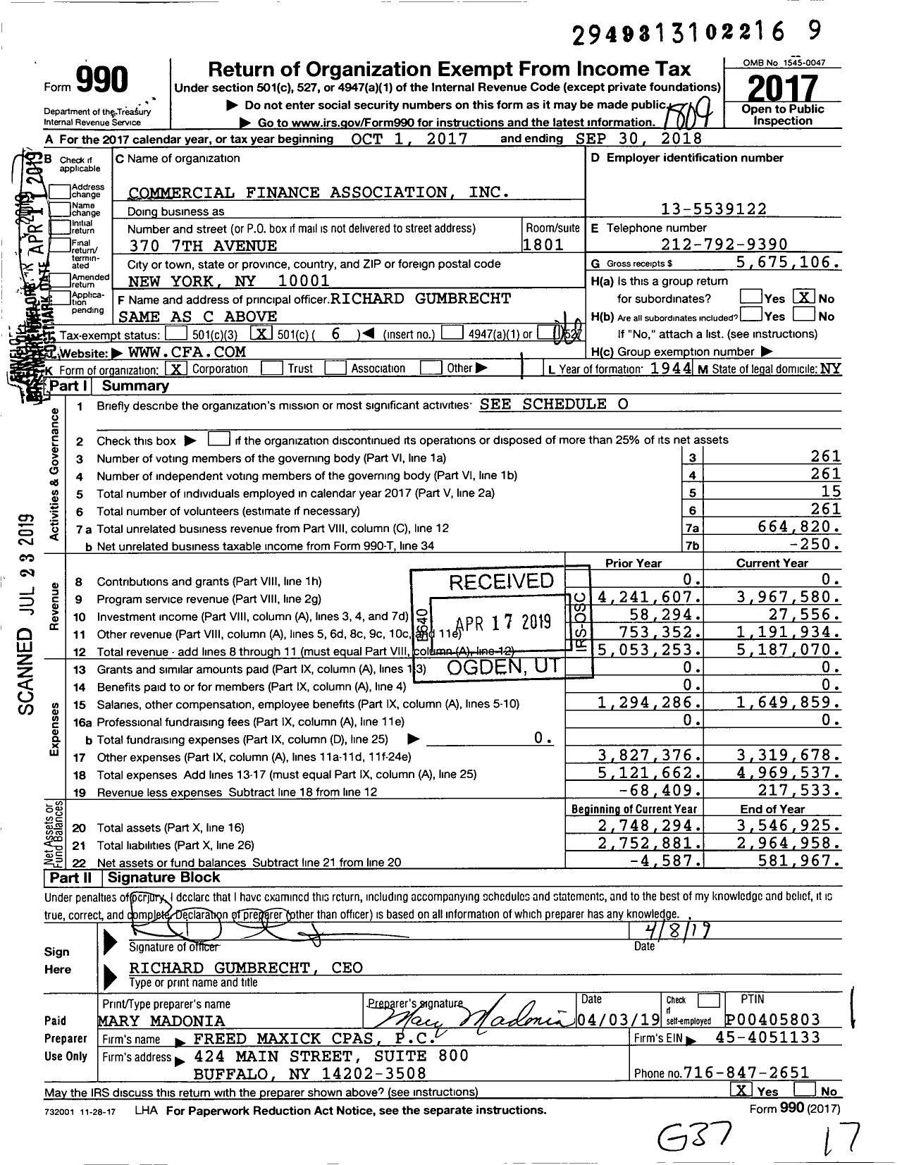 Image of first page of 2017 Form 990O for Secured Finance Network