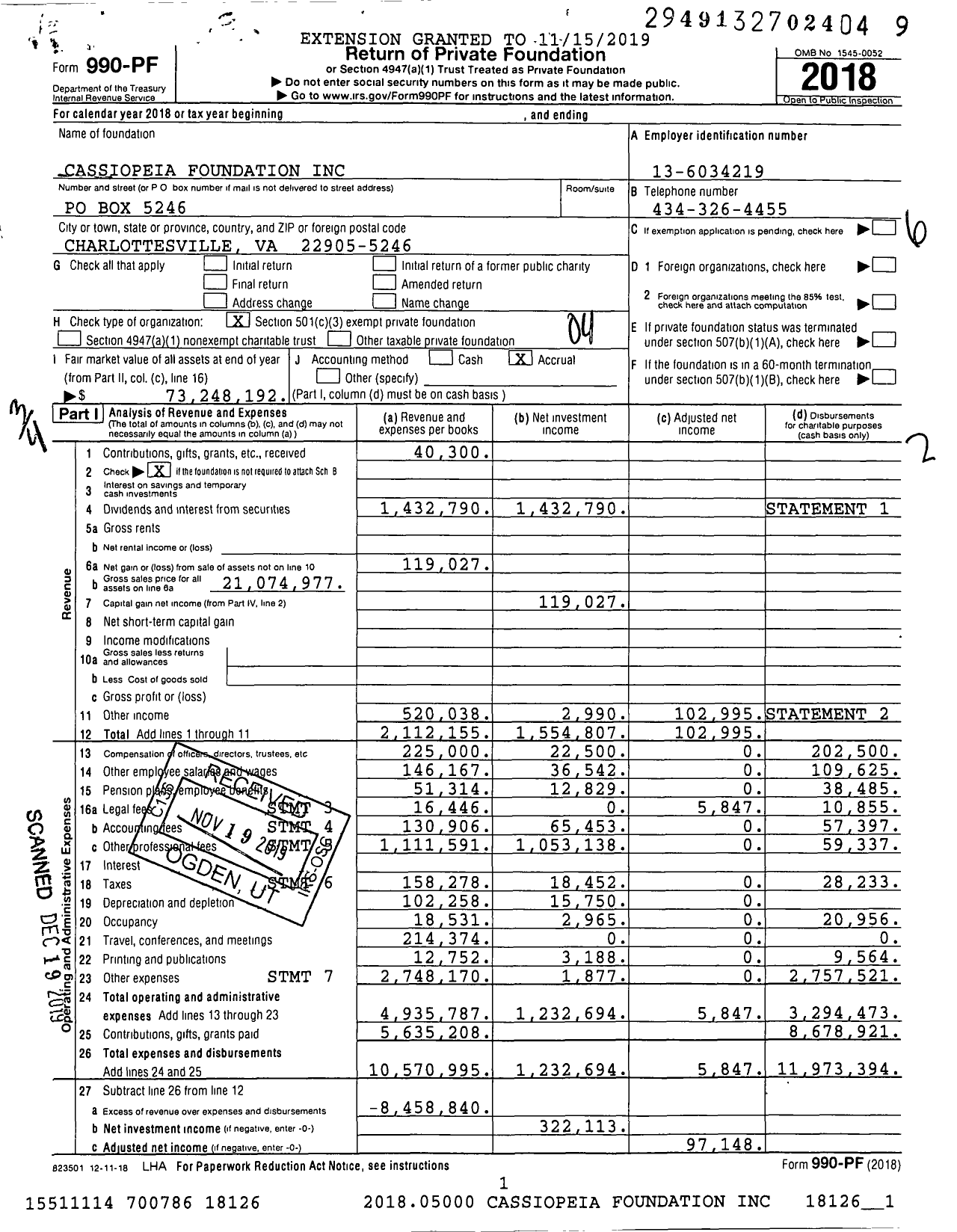 Image of first page of 2018 Form 990PF for Blue Moon Fund