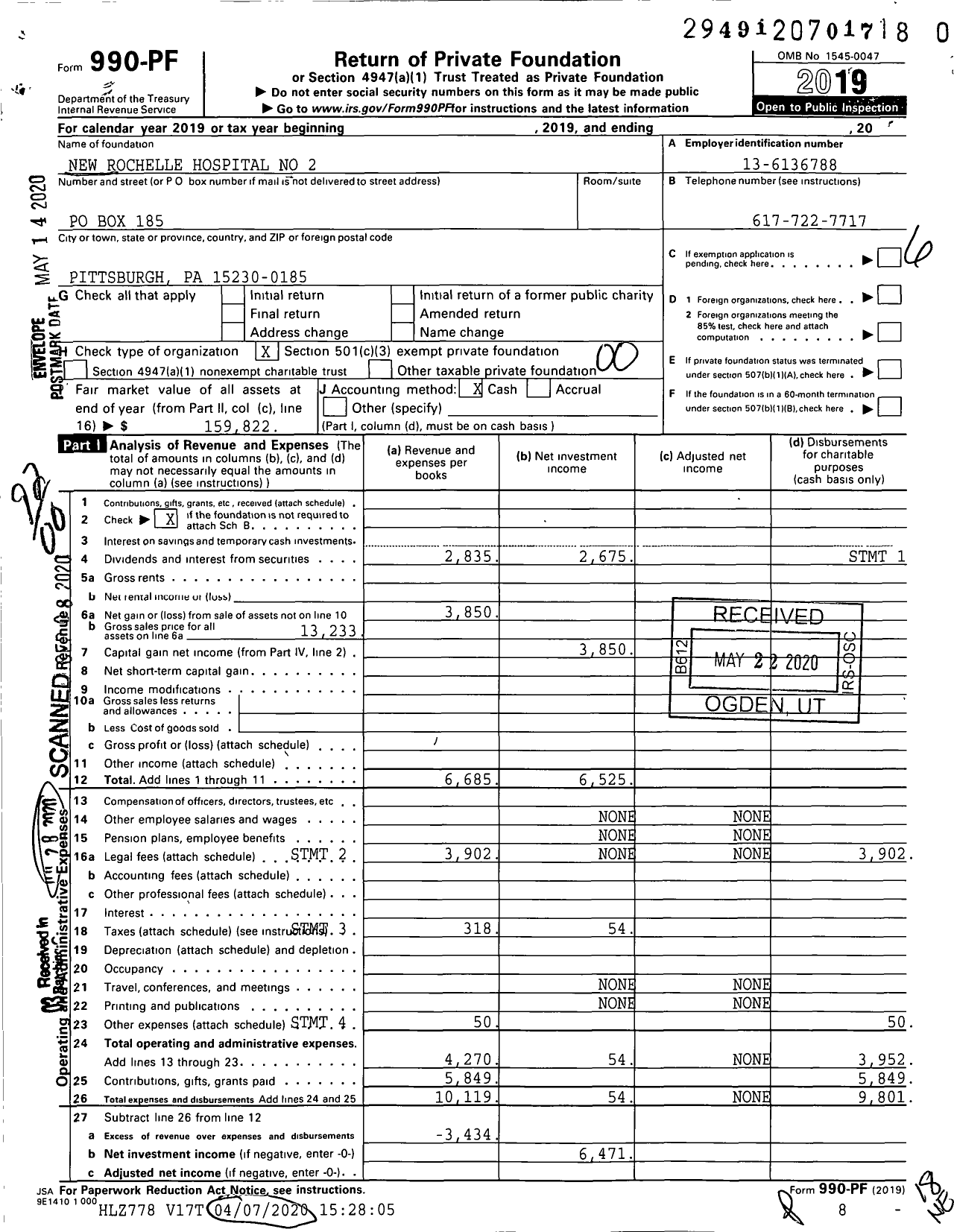 Image of first page of 2019 Form 990PR for New Rochelle Hospital No 2