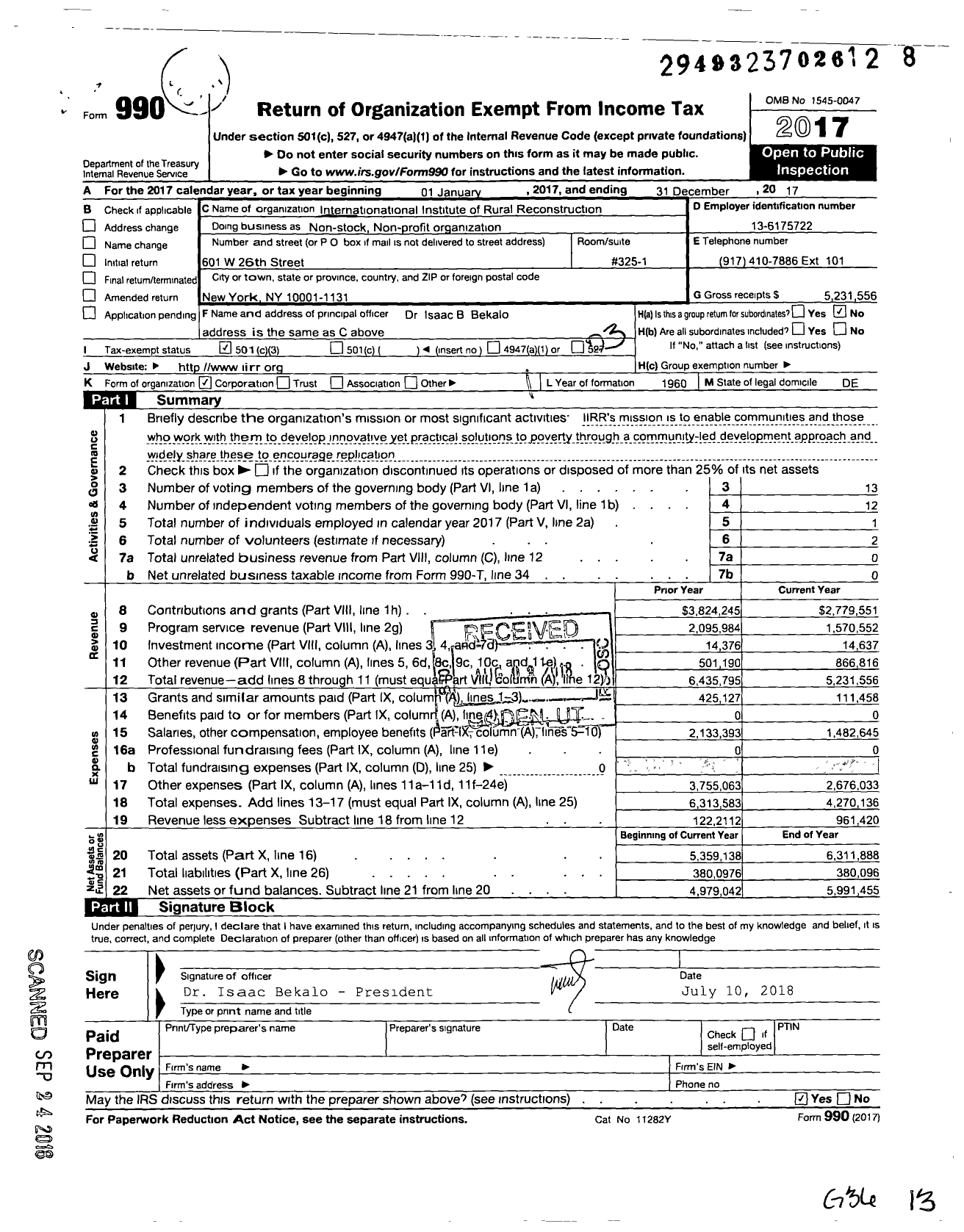 Image of first page of 2017 Form 990 for Non-stock Non-profit organization