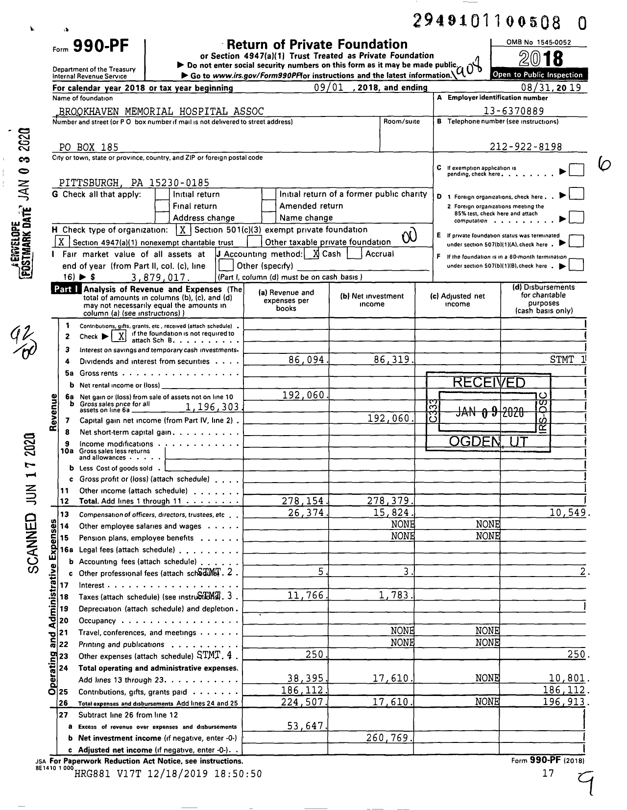 Image of first page of 2018 Form 990PR for Brookhaven Memorial Hospital Association