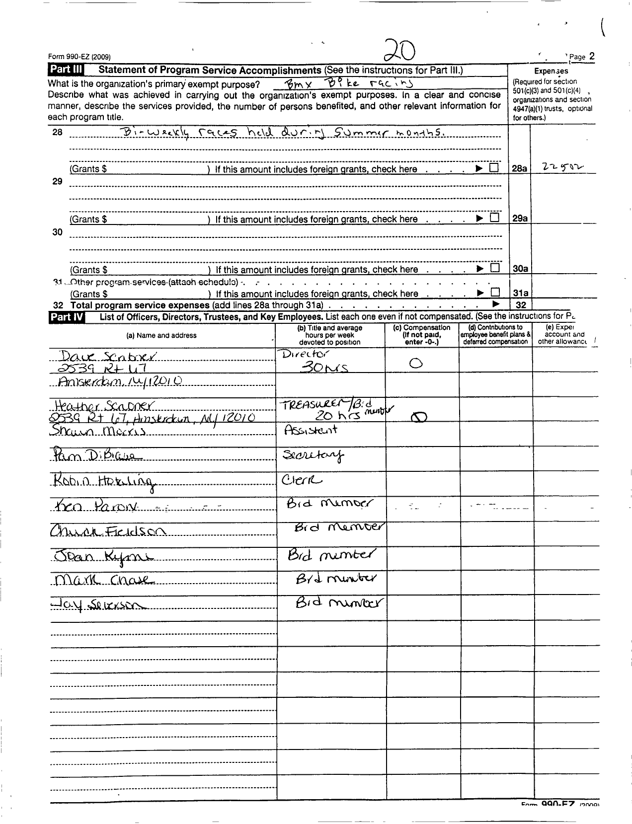 Image of first page of 2009 Form 990ER for Tri-City BMX