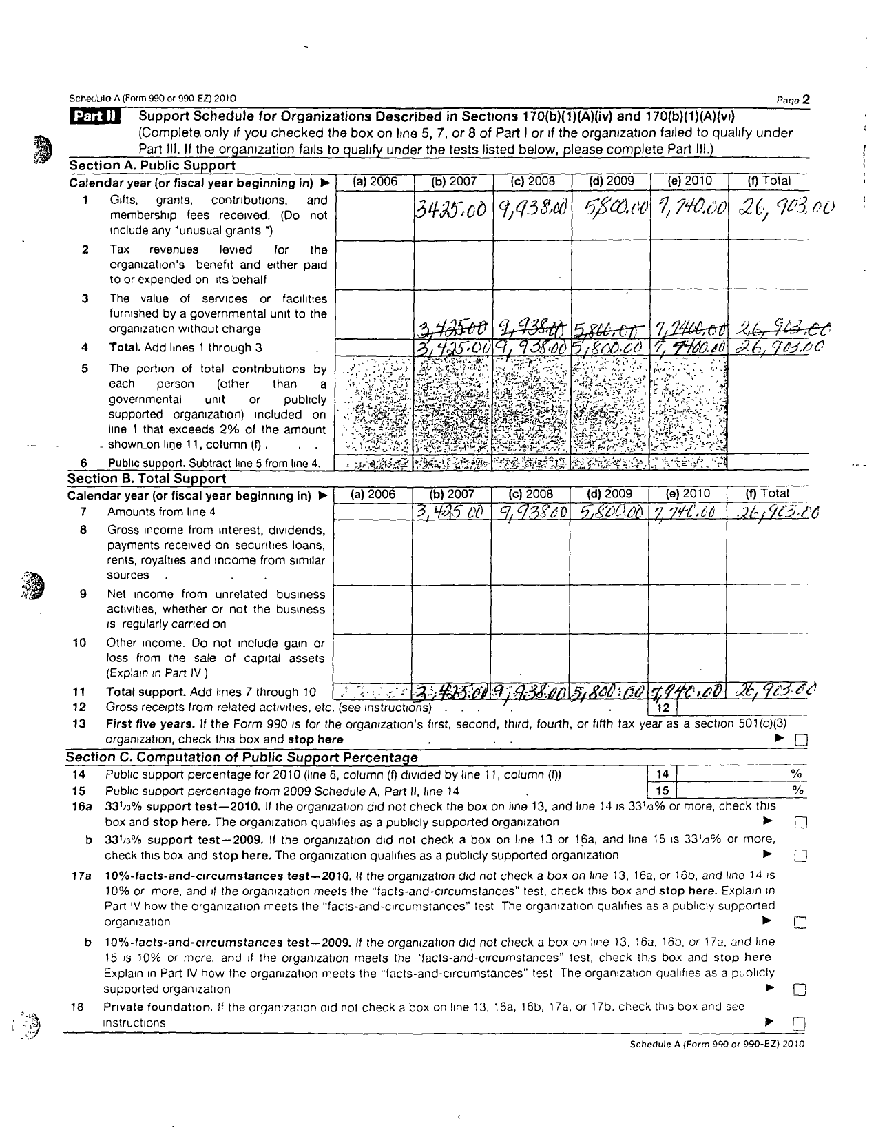 Image of first page of 2010 Form 990ER for Marshview Community Organic Farm