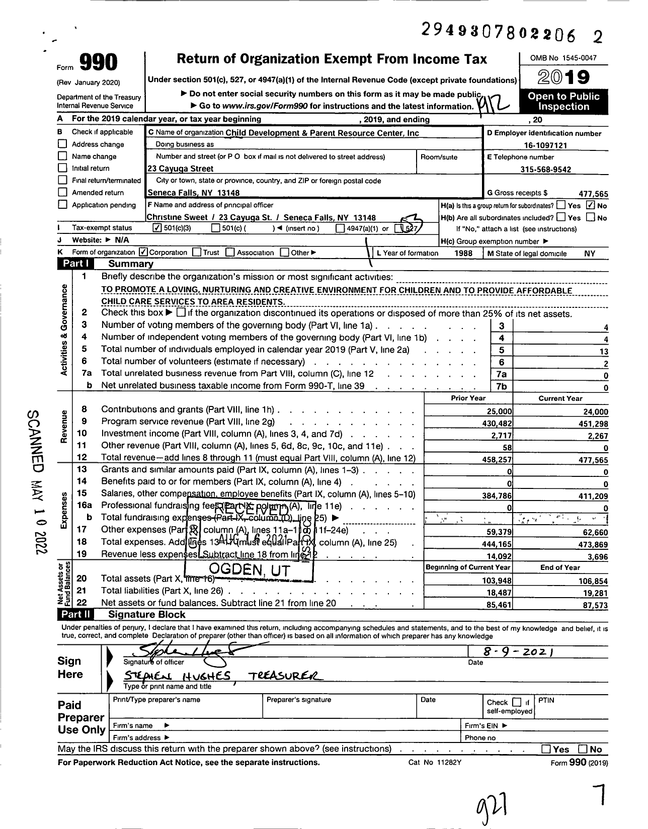 Image of first page of 2019 Form 990 for Creative Choices