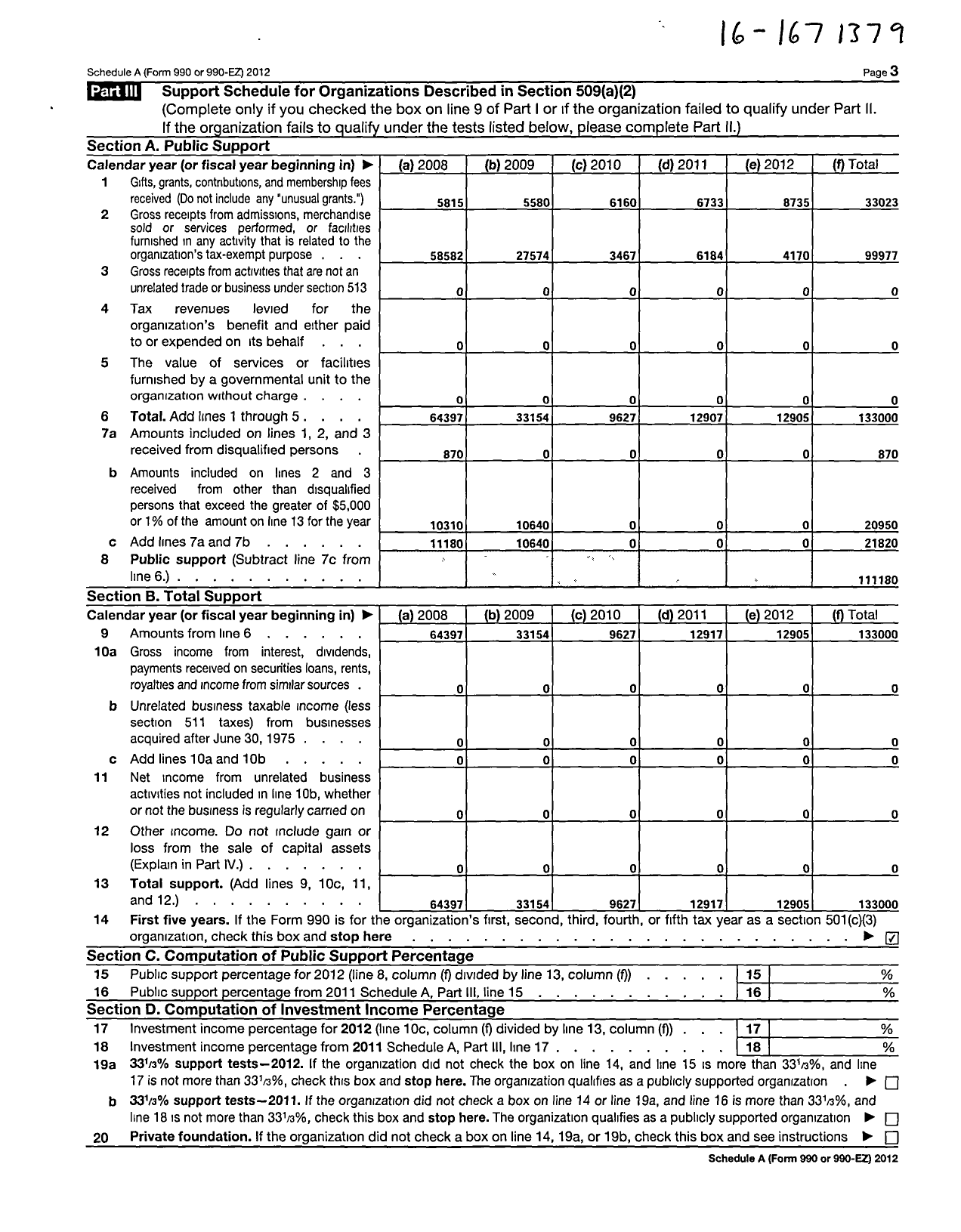 Image of first page of 2012 Form 990ER for National Institute of Governmental Purchasing / Washington State Chapter of Ngip