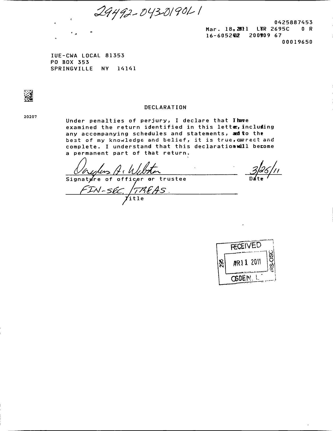 Image of first page of 2008 Form 990EOR for Communications Workers of America - 81353 Local