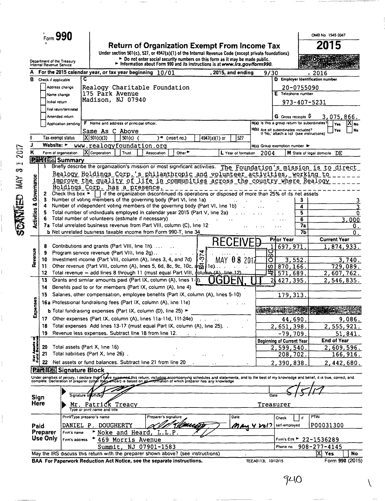 Image of first page of 2015 Form 990 for Anywhere Gives