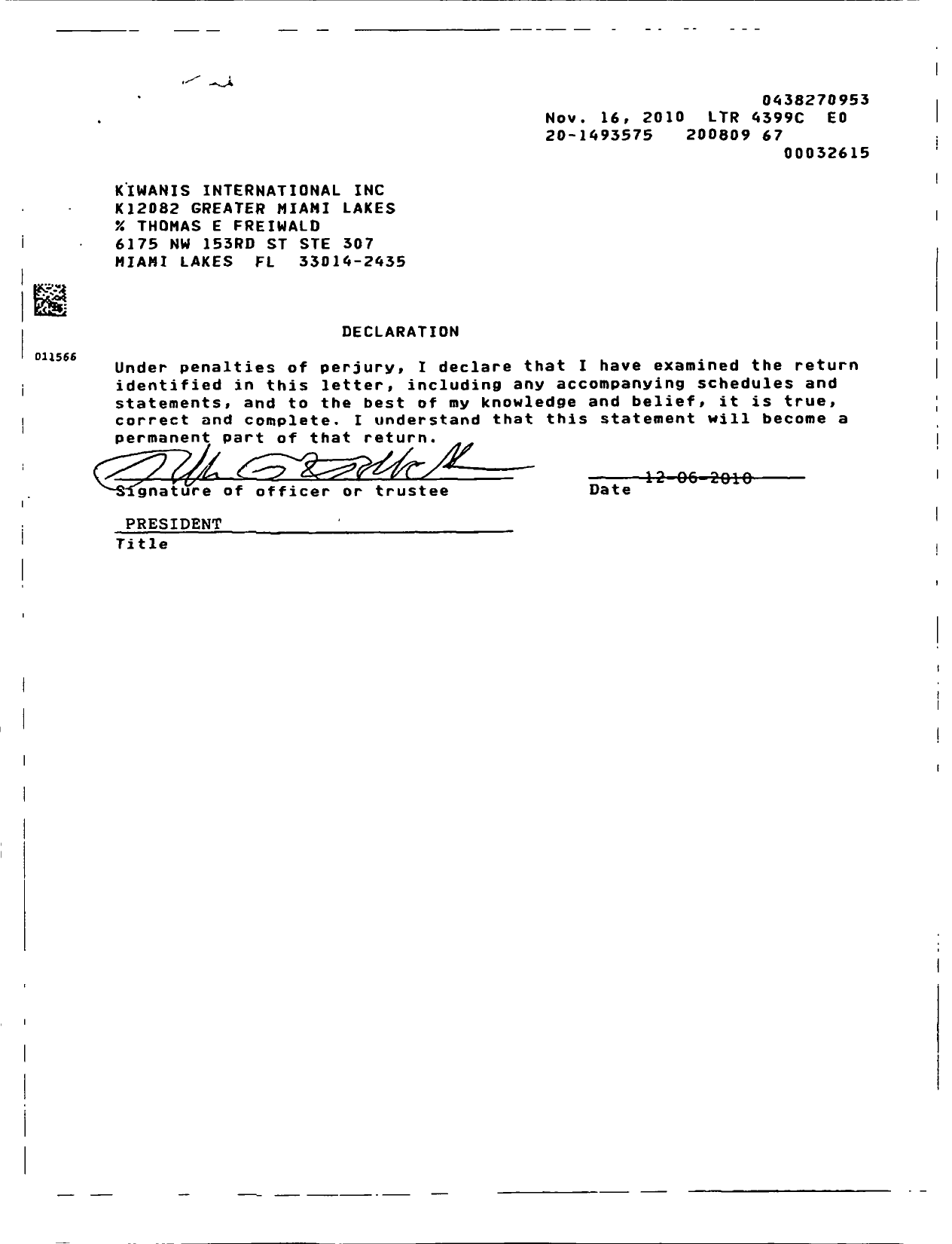 Image of first page of 2007 Form 990EOR for Kiwanis International - K12082 Greater Miami Lakes