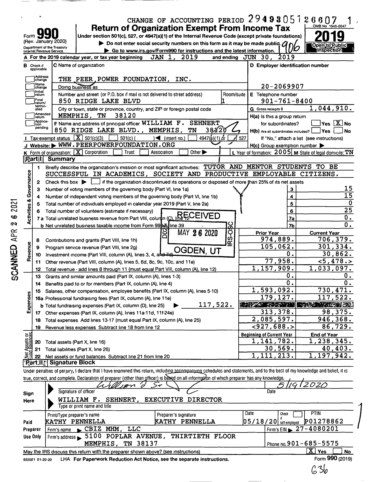 Image of first page of 2018 Form 990 for The Peer Power Foundation