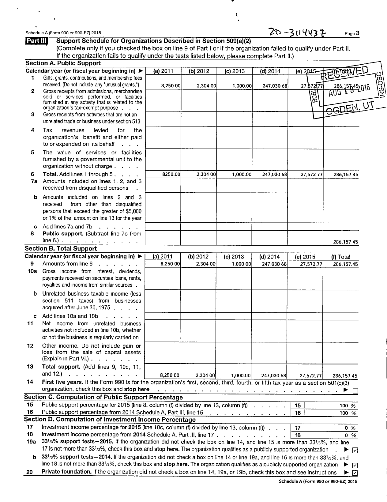 Image of first page of 2015 Form 990ER for Protocol Foundation