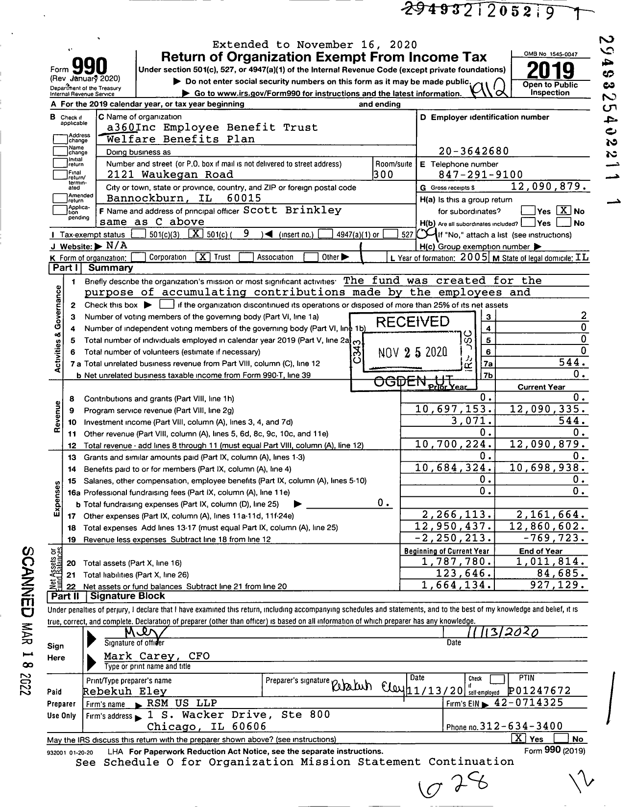 Image of first page of 2019 Form 990O for LOGS Employee Benefit Plan