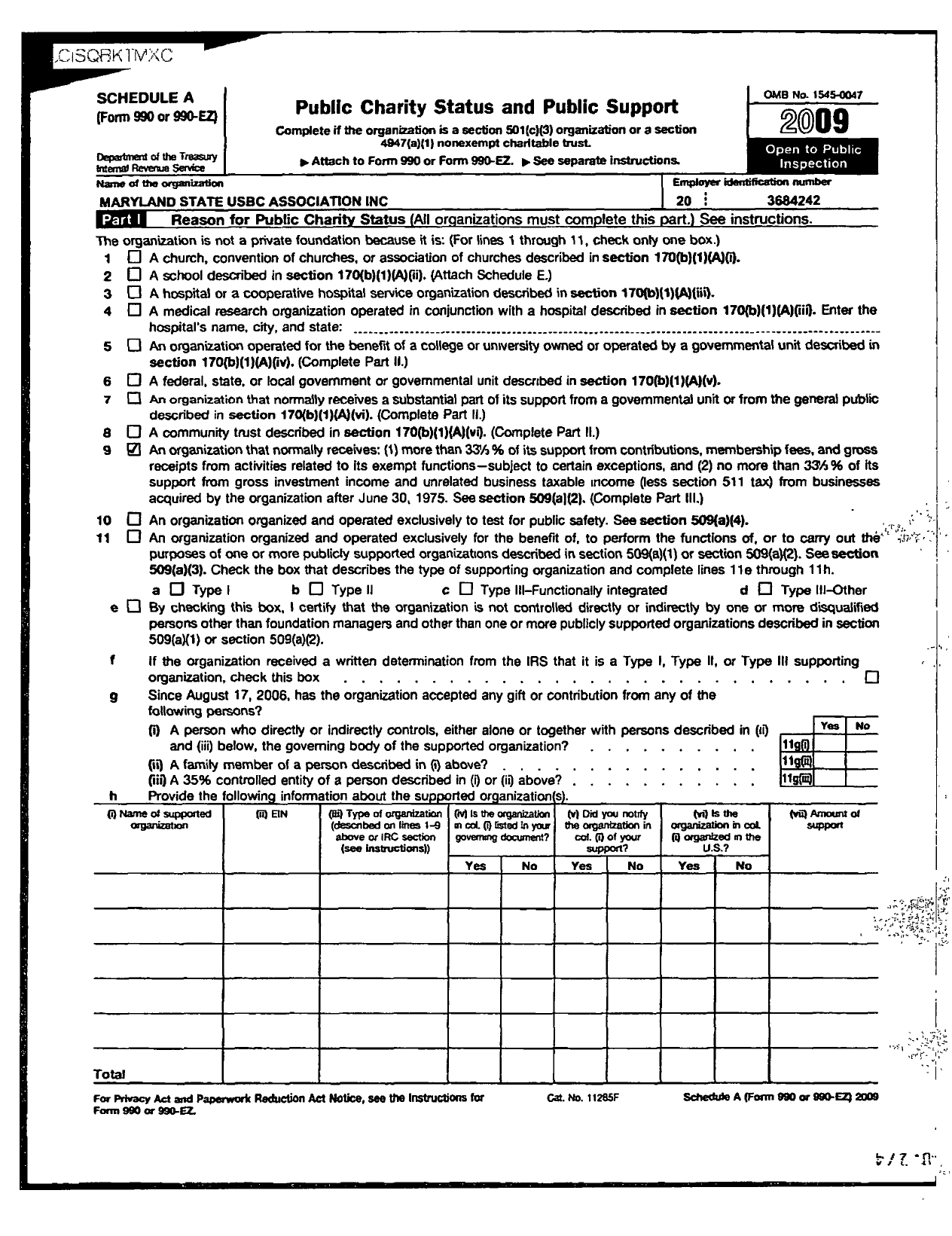 Image of first page of 2008 Form 990R for United States Bowling Congress - 81545 Maryland State Usbc