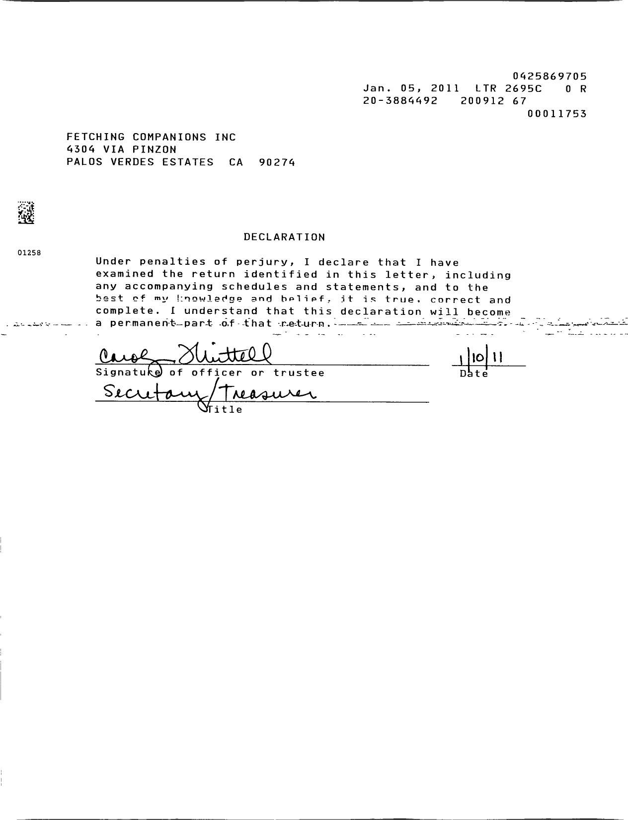 Image of first page of 2009 Form 990ER for Fetching Companions Incorporated