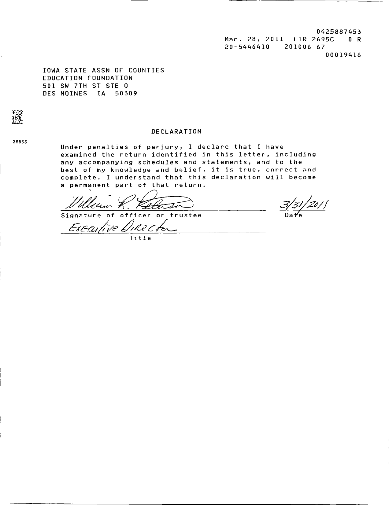 Image of first page of 2009 Form 990ER for Iowa State Association of Counties Education Foundation