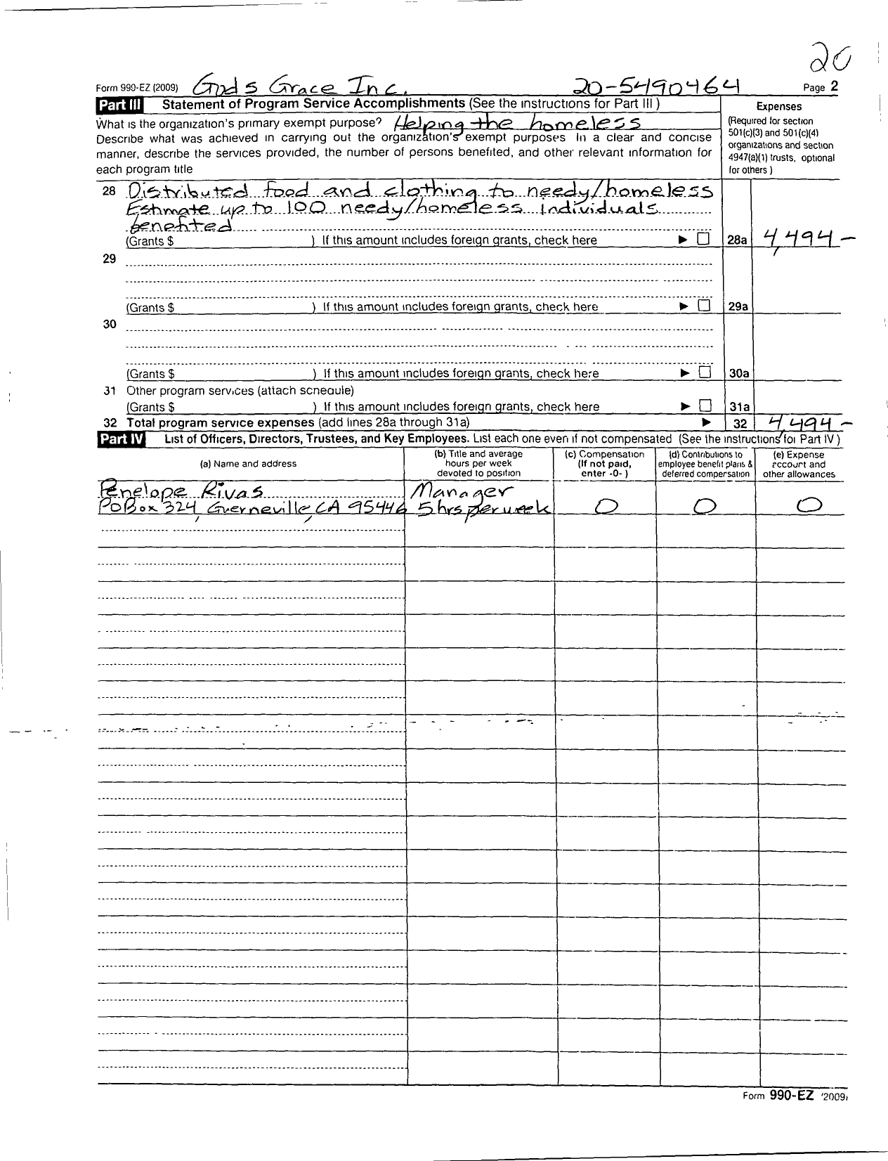 Image of first page of 2009 Form 990ER for Gods Grace