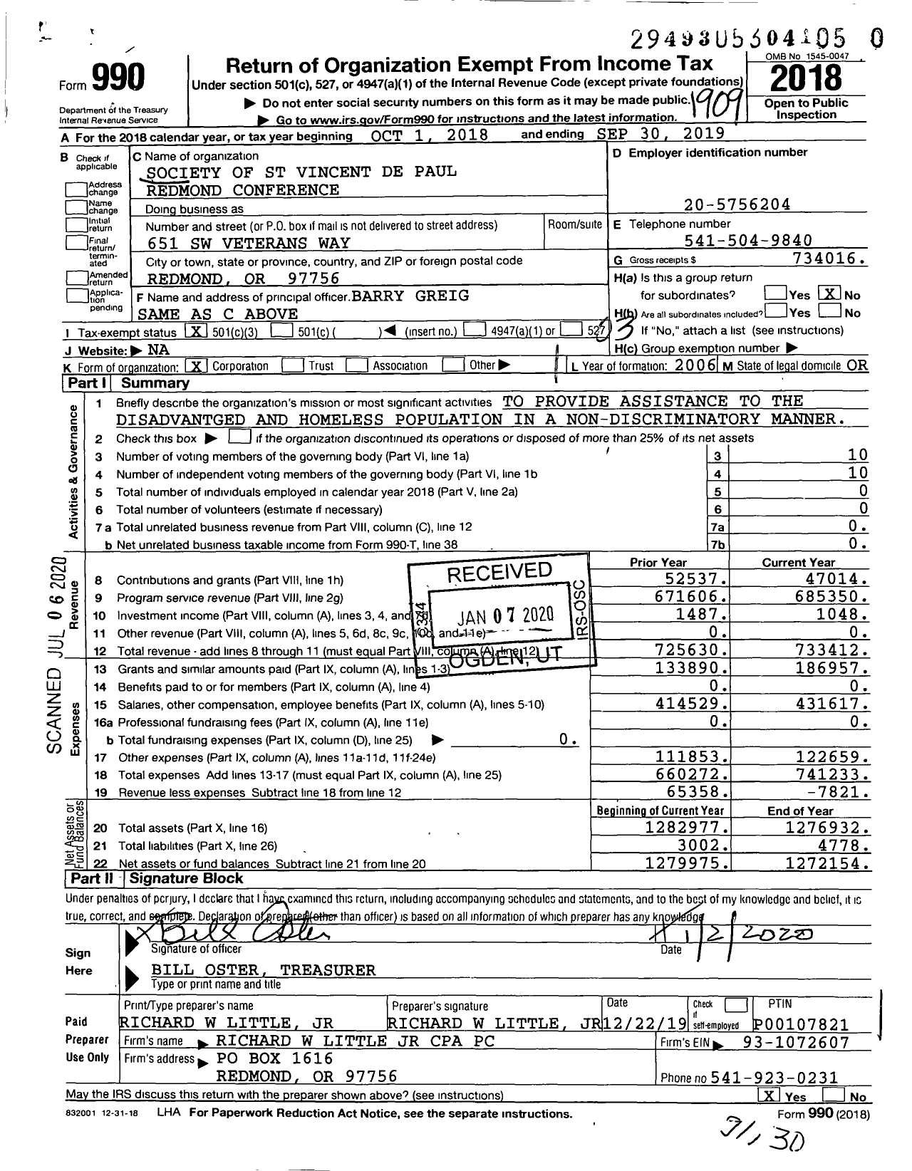 Image of first page of 2018 Form 990 for Redmond Confrence