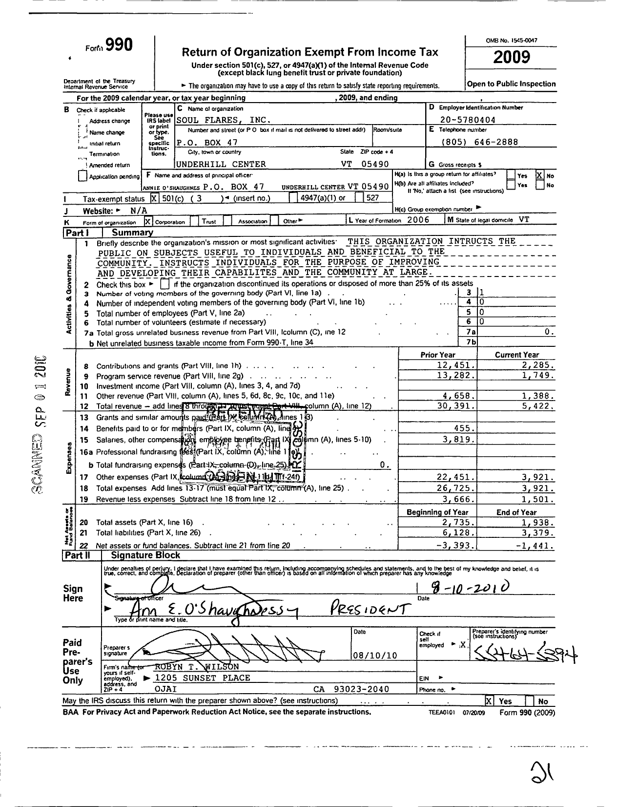 Image of first page of 2009 Form 990 for Starling Collaborative