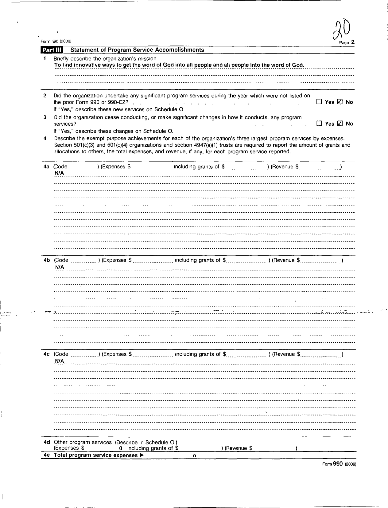 Image of first page of 2009 Form 990R for Fountain of Living Waters Christian Center Church