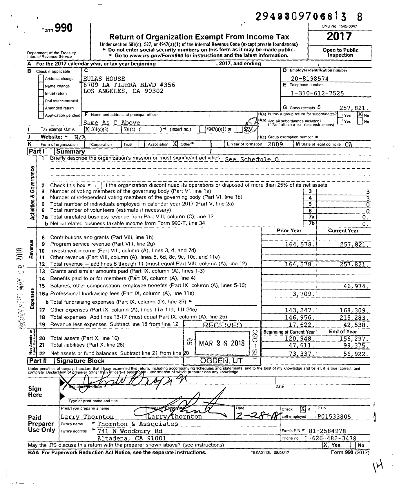 Image of first page of 2017 Form 990 for The Small Business Accountant