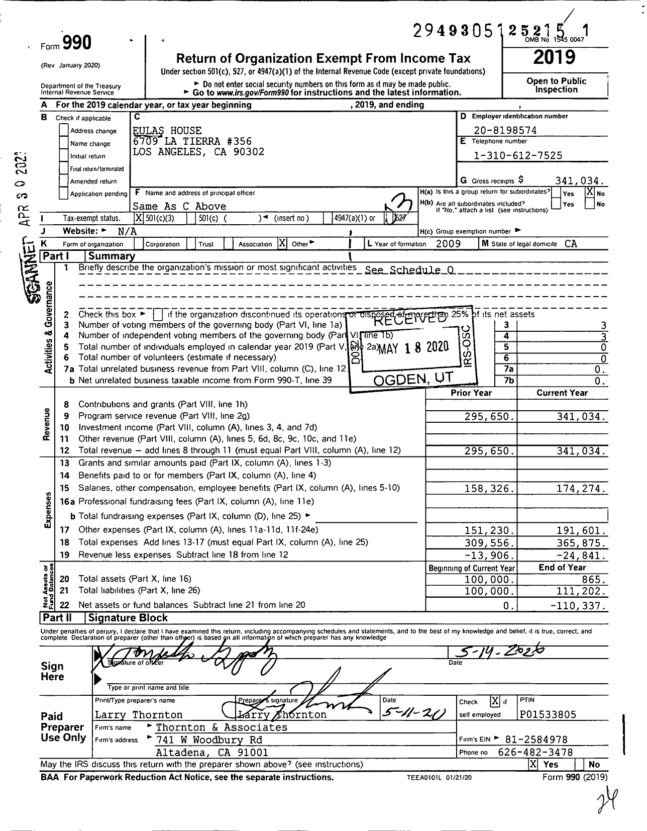 Image of first page of 2019 Form 990 for The Small Business Accountant