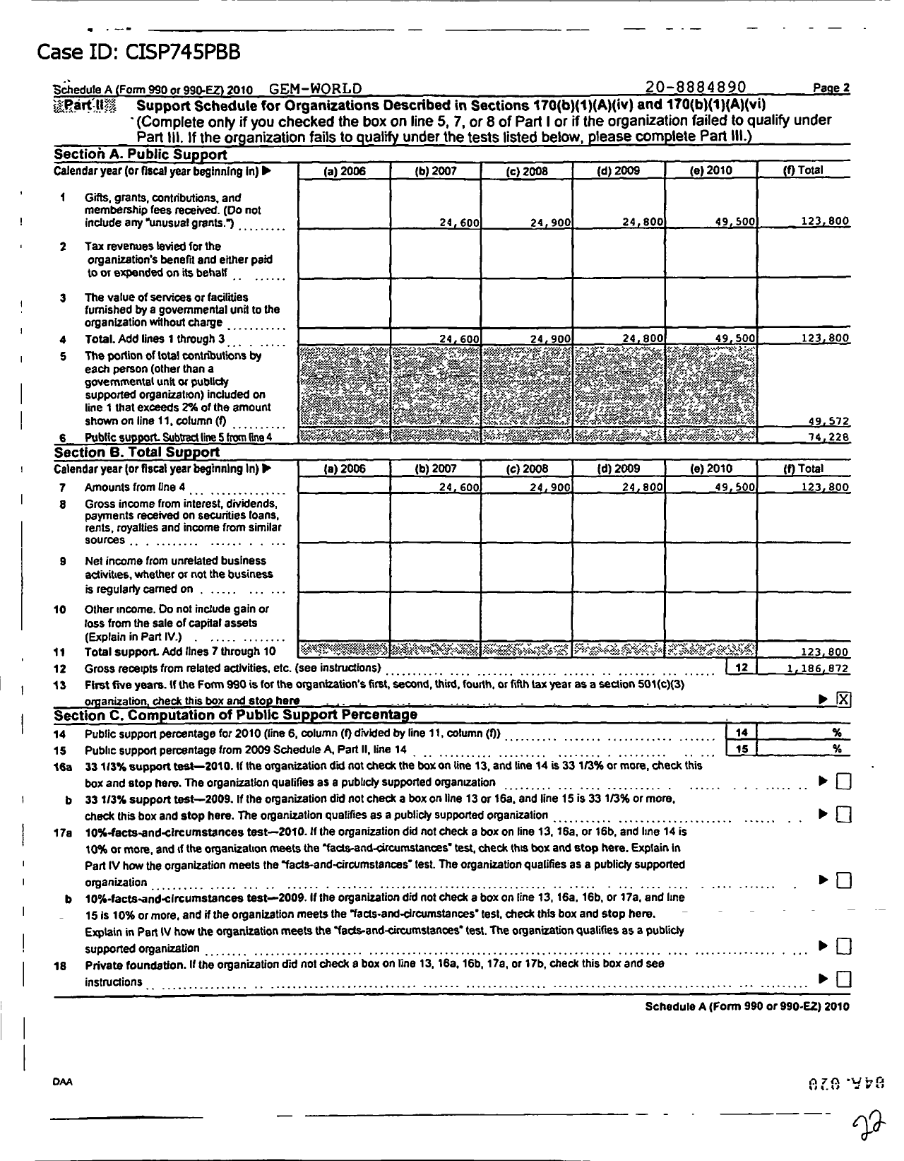 Image of first page of 2010 Form 990R for Gem-World