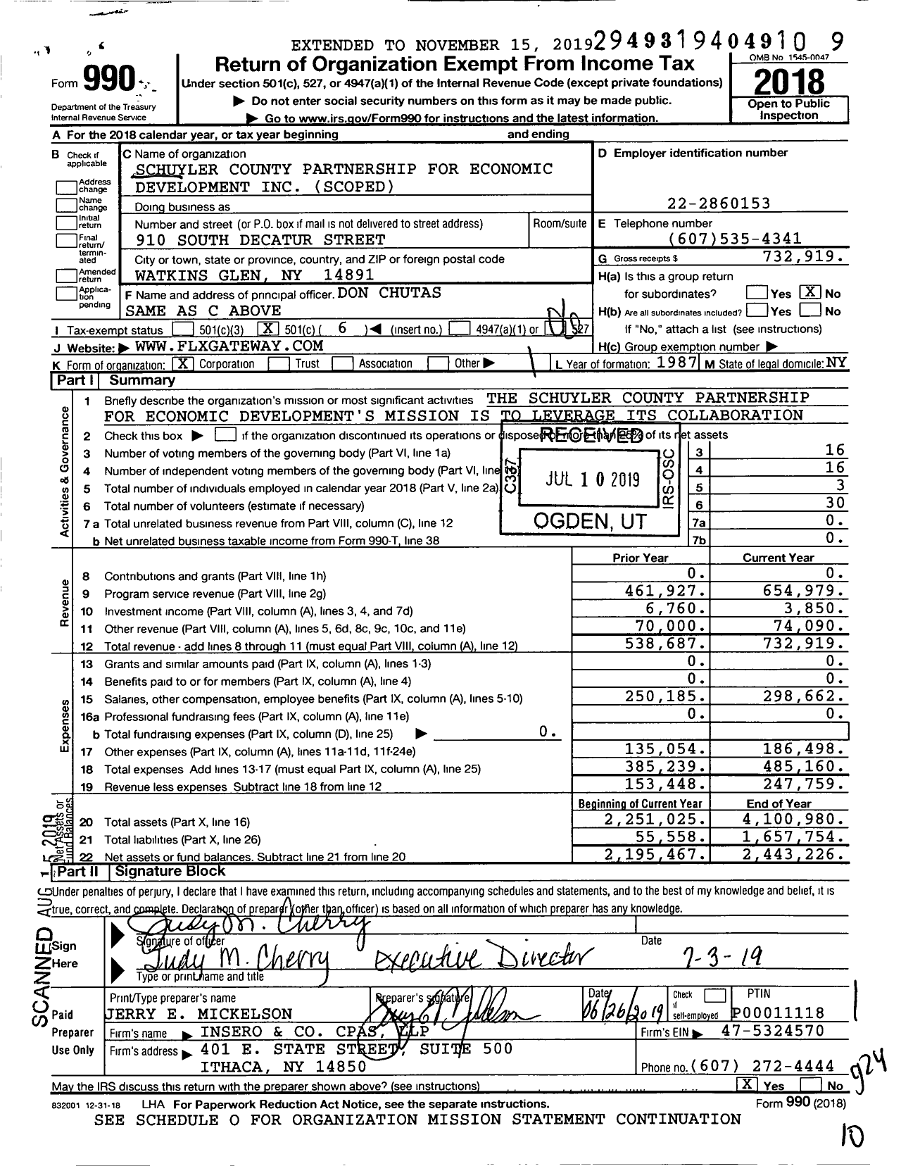 Image of first page of 2018 Form 990O for Scoped