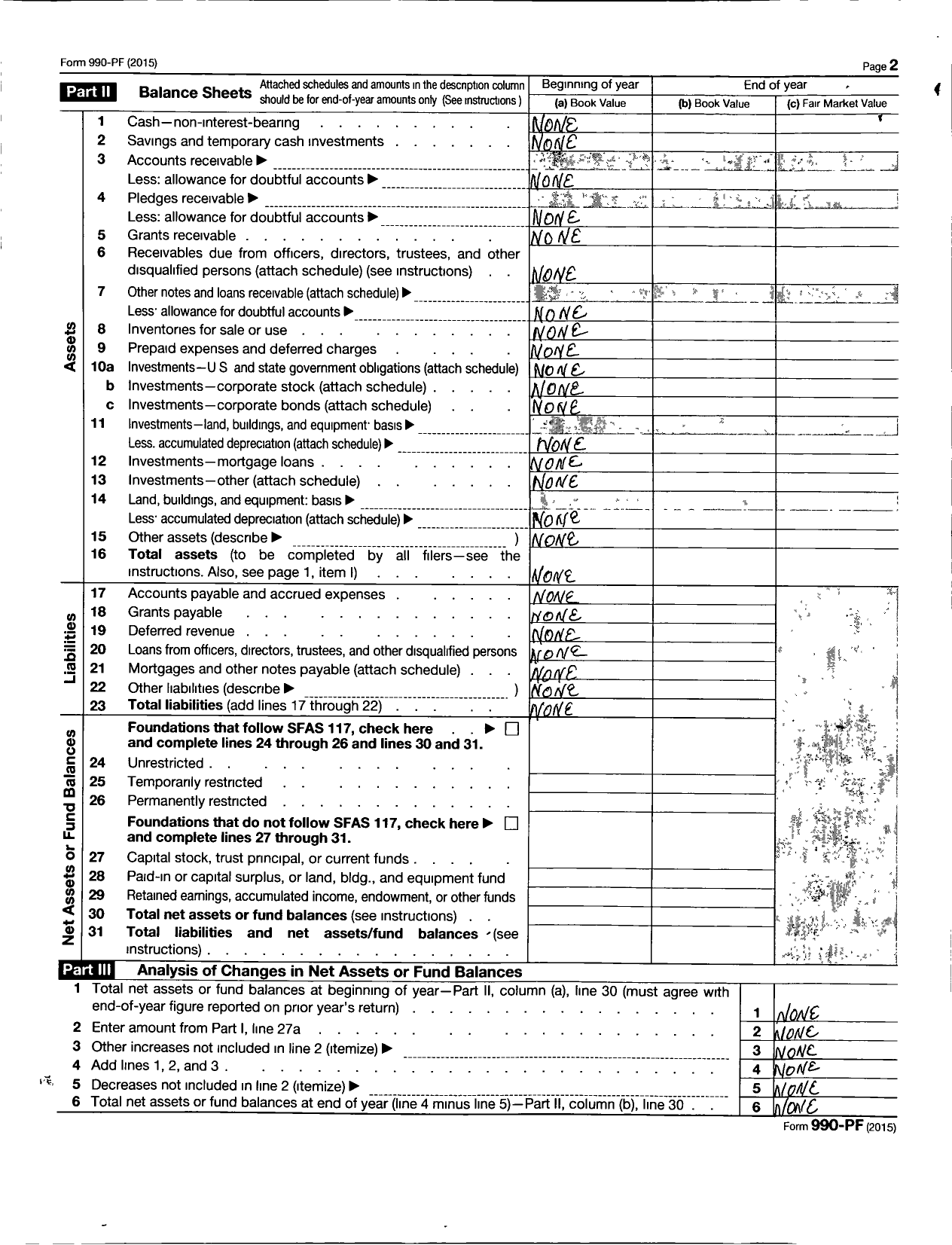 Image of first page of 2015 Form 990PF for Henry E Hardin Education Fund