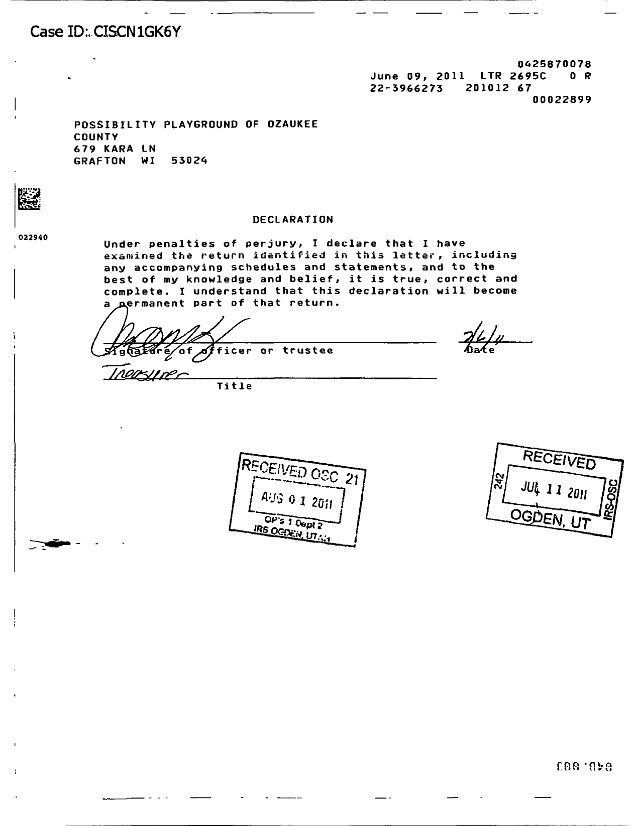 Image of first page of 2010 Form 990ER for Possibility Playground of Ozaukee County