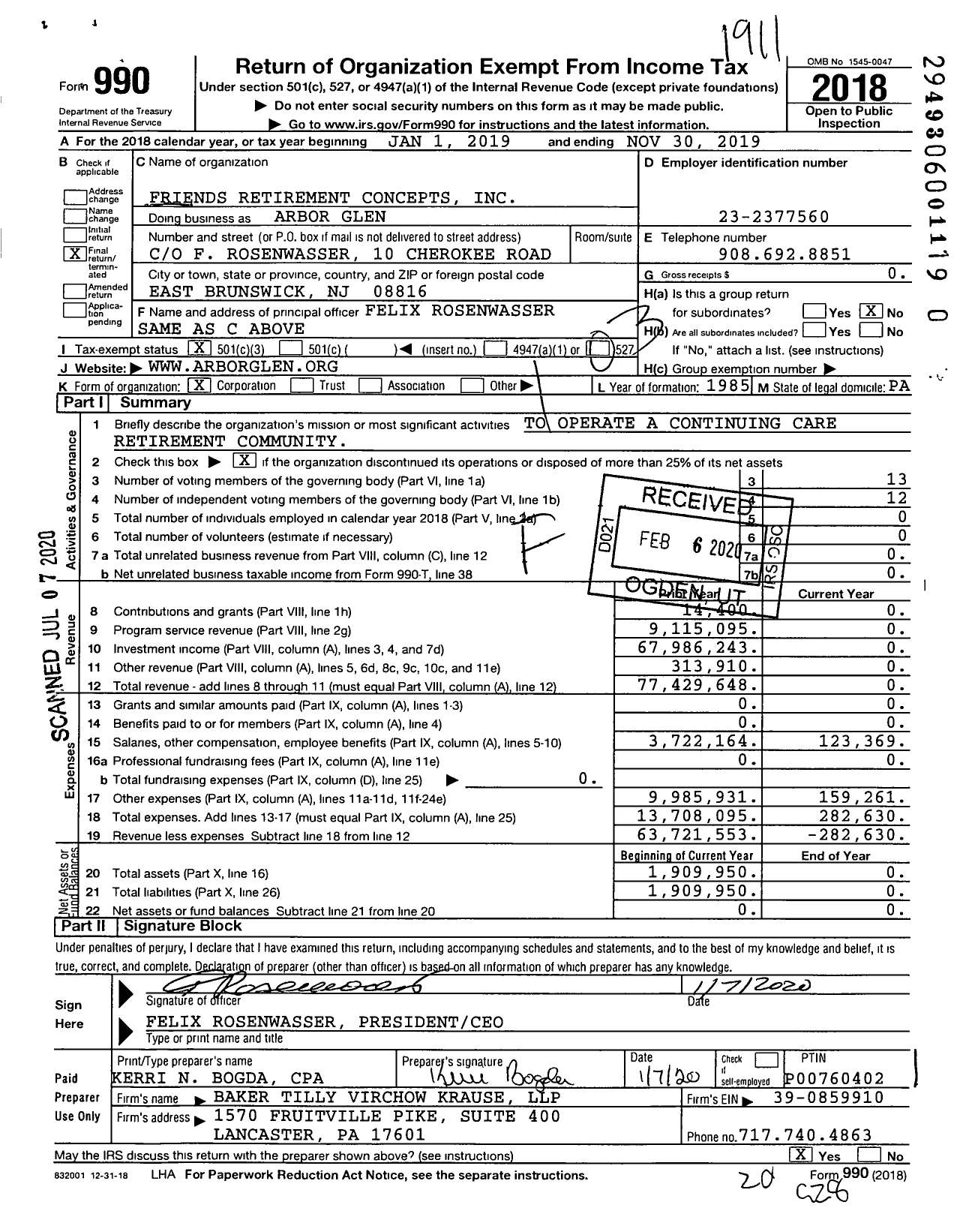 Image of first page of 2018 Form 990 for Laurel Circle