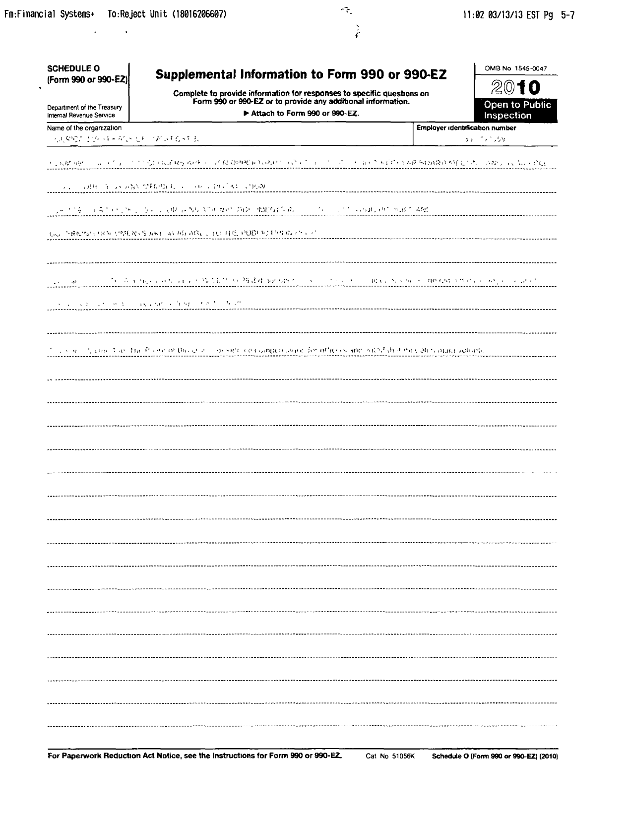 Image of first page of 2011 Form 990OR for Nu Sigma Nu Fraternity Rho-Jefferson-Chapter