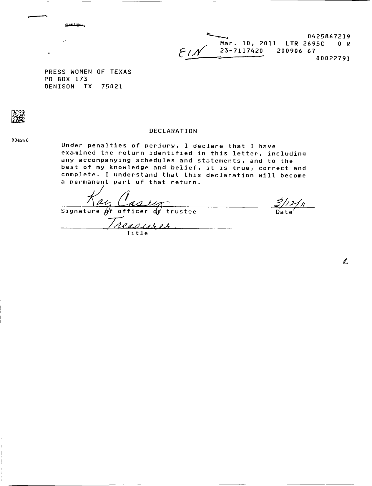 Image of first page of 2008 Form 990EOR for Press Women of Texas