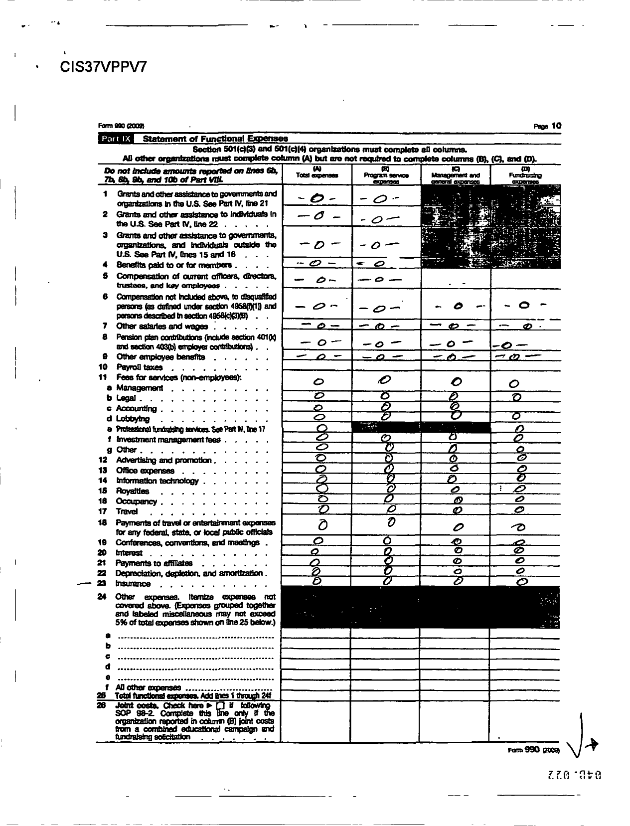 Image of first page of 2009 Form 990OR for Ancient Free Masons of South Carolina - 146 Bailey Lodge