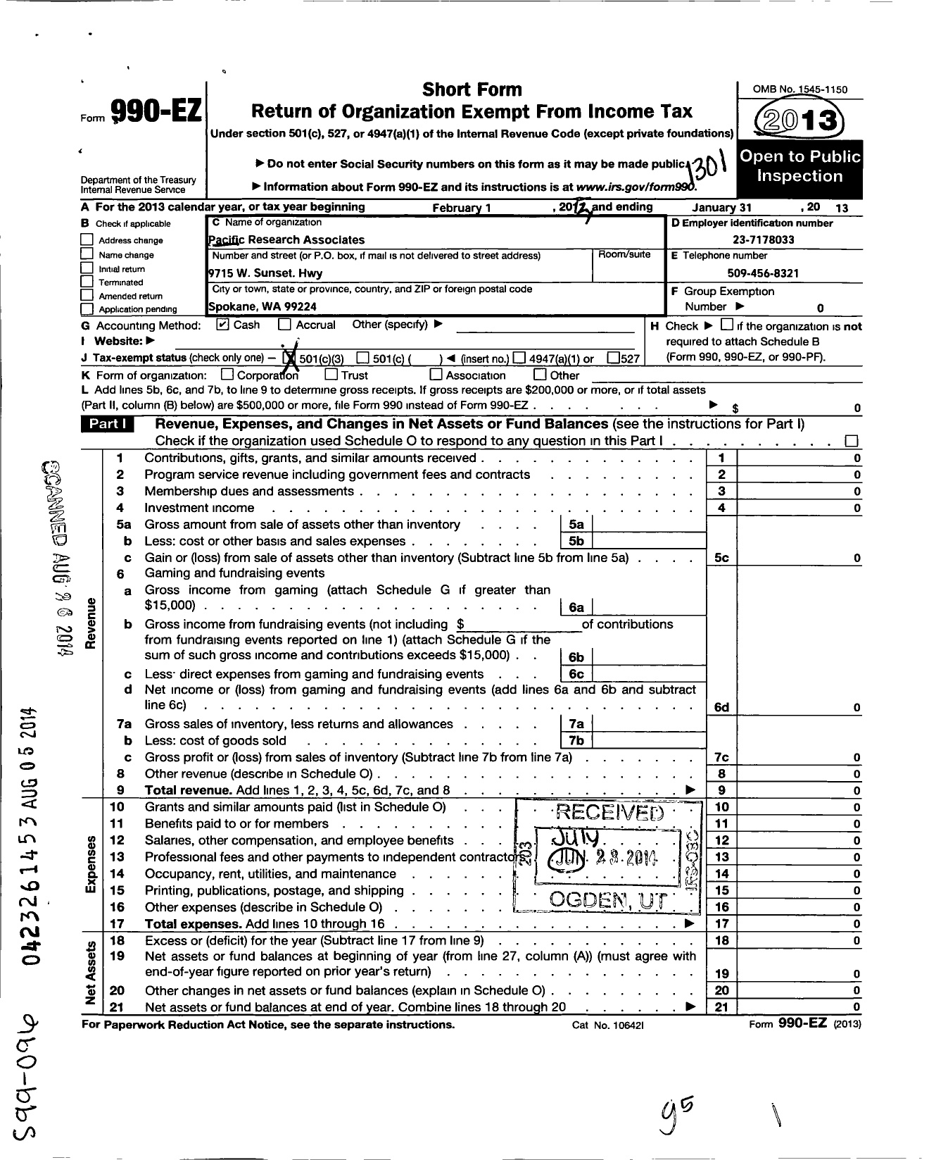 Image of first page of 2012 Form 990EZ for Columbia Fire and Iron