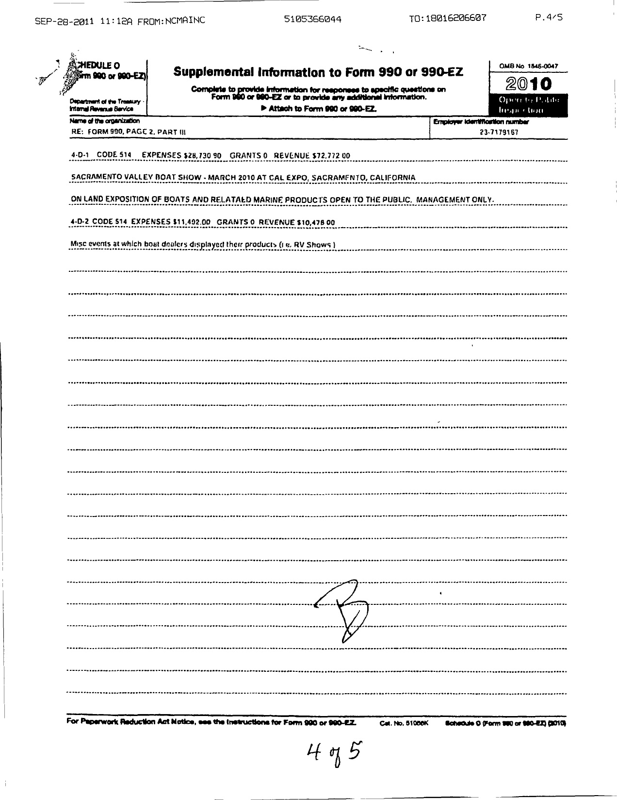 Image of first page of 2010 Form 990OR for Northern California Marine Association (NCMA)