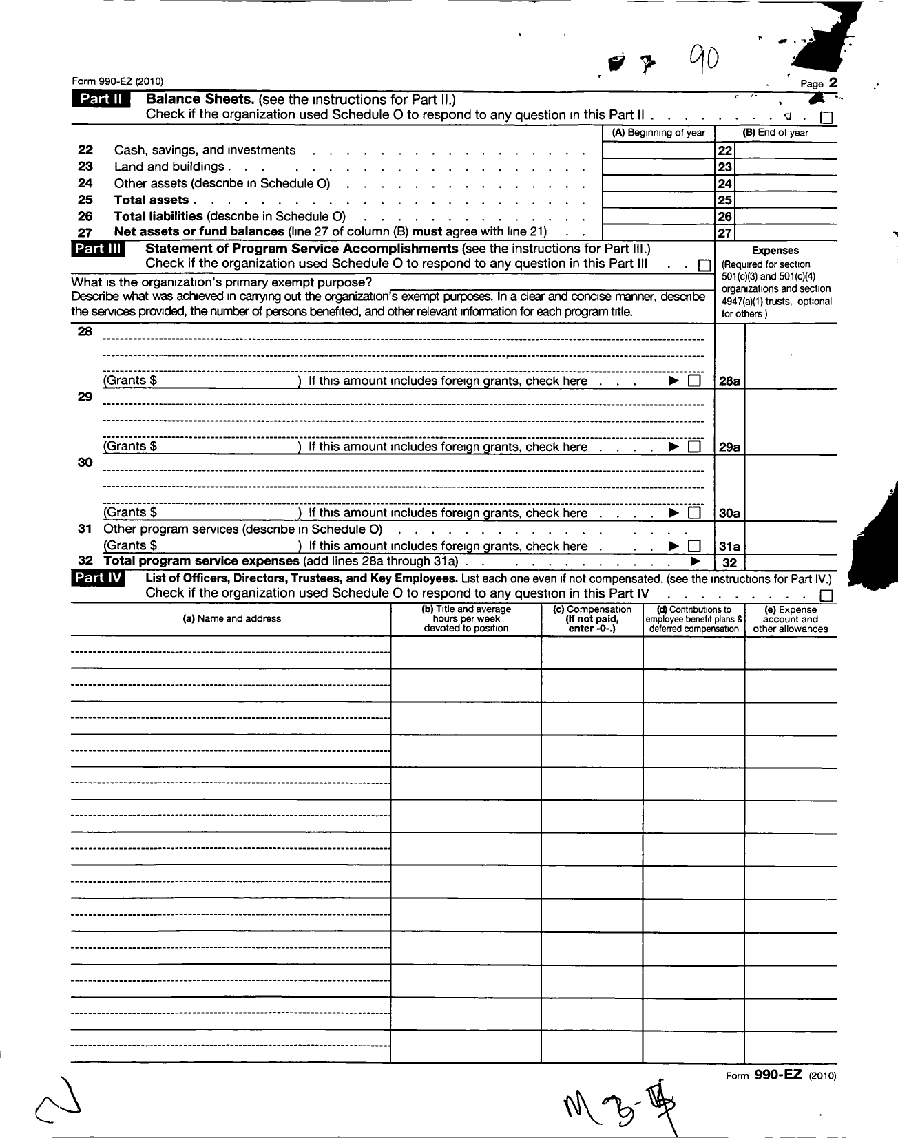 Image of first page of 2010 Form 990EOR for Pilot Club International / Pilot Club of Madison