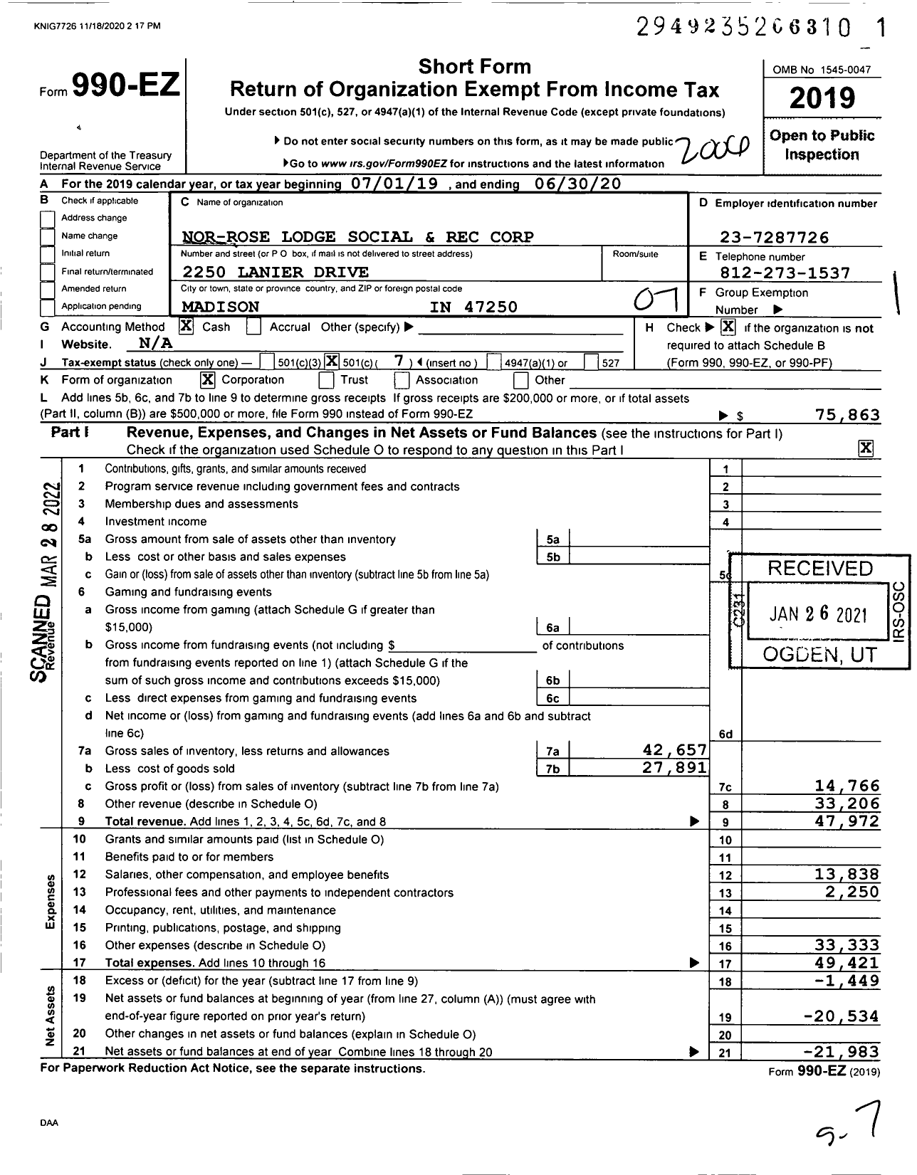 Image of first page of 2019 Form 990EO for Knights of Columbus 934 - Social