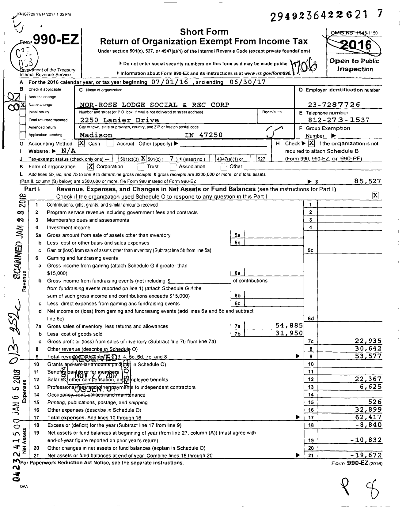 Image of first page of 2016 Form 990EO for Knights of Columbus 934 - Social