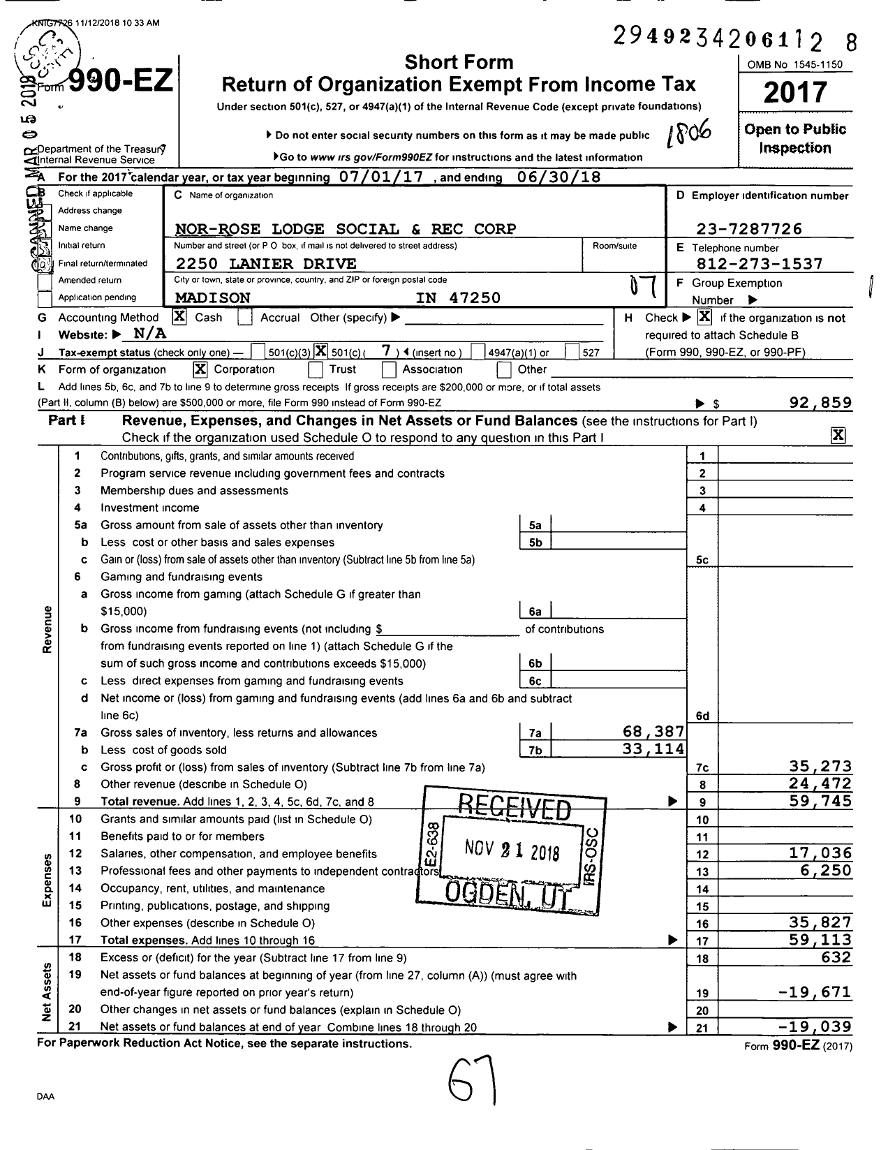 Image of first page of 2017 Form 990EO for Knights of Columbus 934 - Social