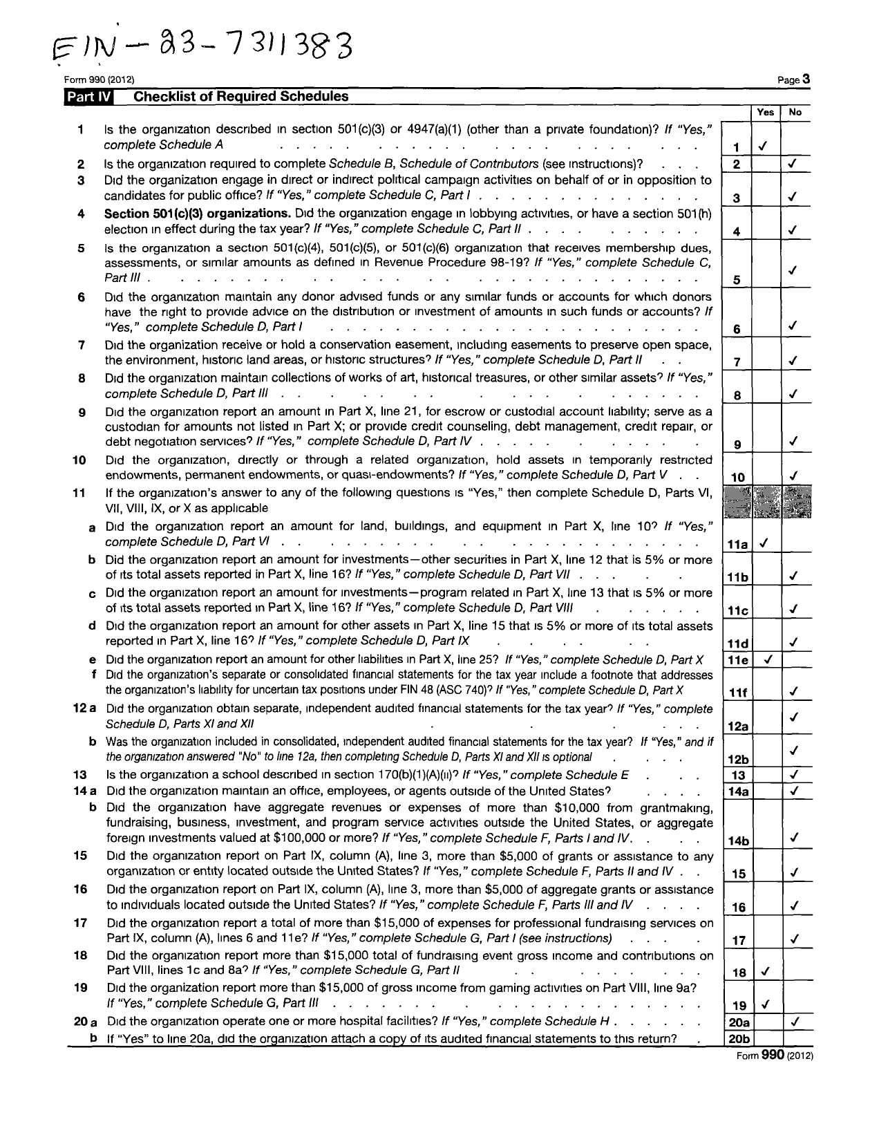 Image of first page of 2011 Form 990R for Glassmen Drum and Bugle Corps