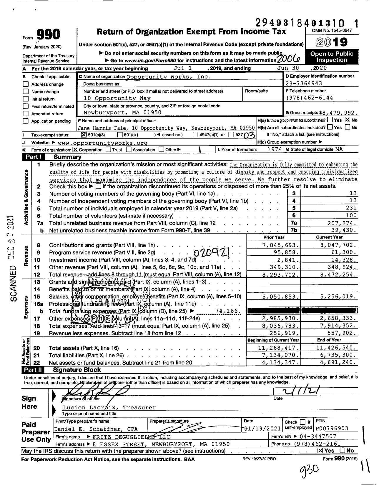 Image of first page of 2019 Form 990 for Opportunity Works