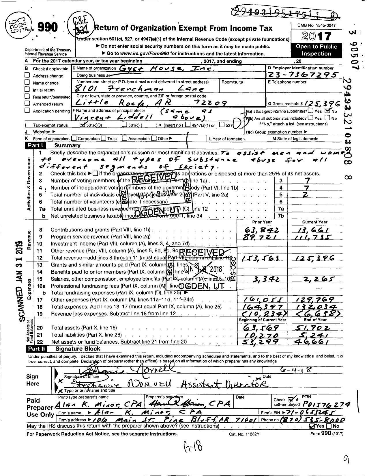 Image of first page of 2017 Form 990 for Gyst House